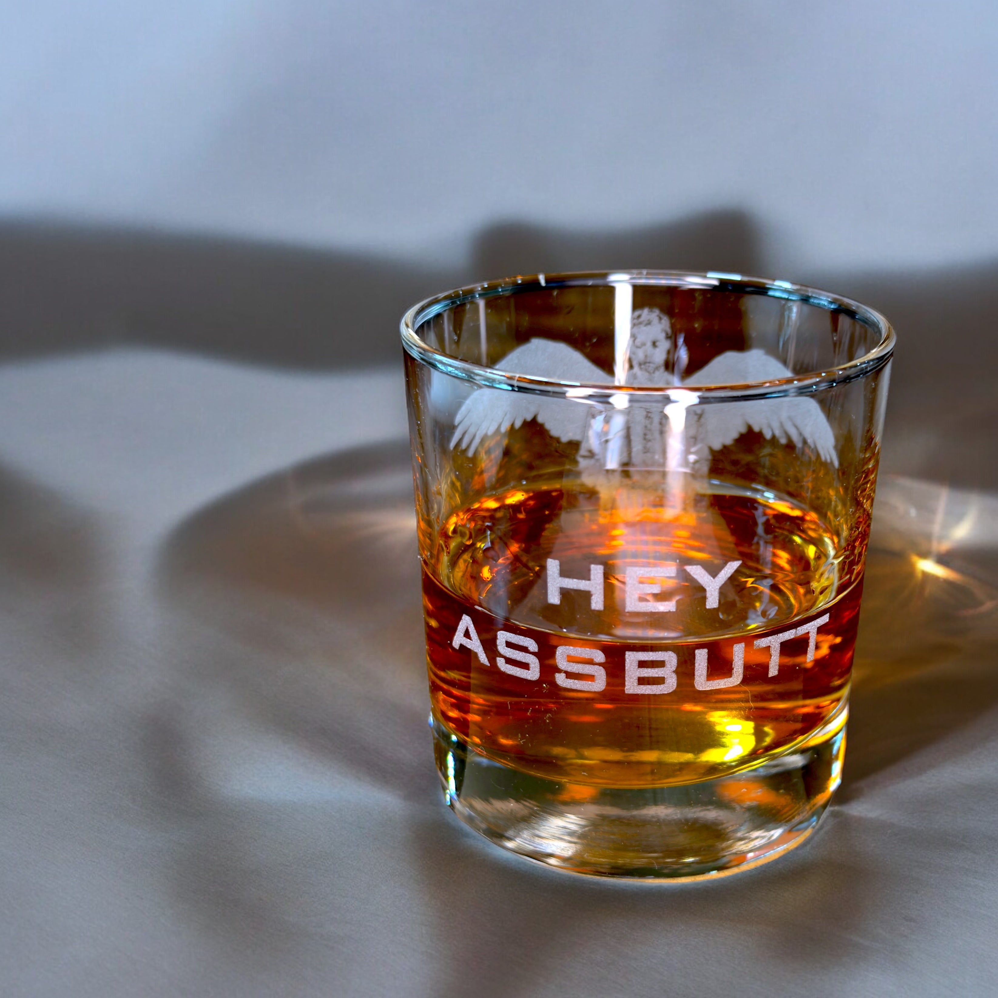 Rocks Glass - Hey Assbutt - Double Old Fashioned