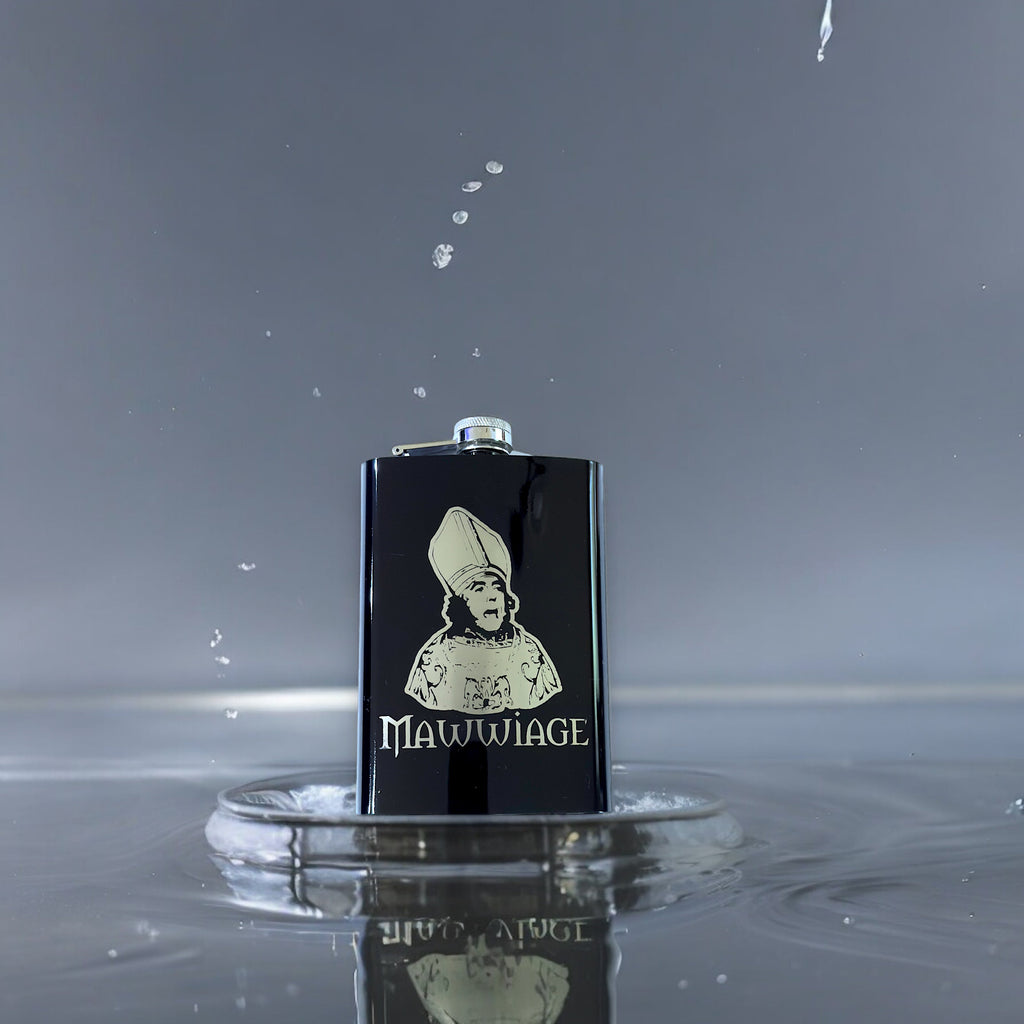8oz BLACK Mawwiage Flask