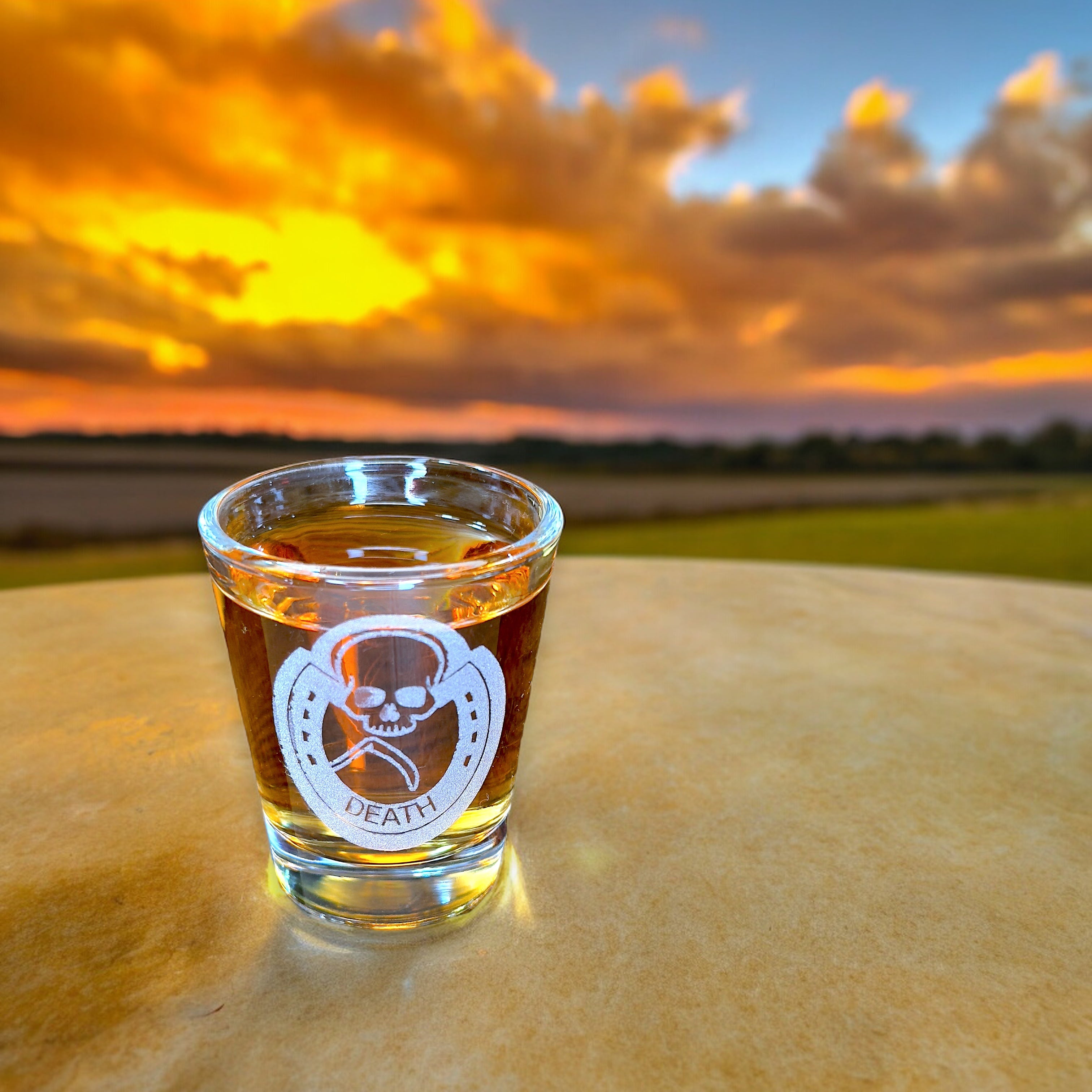 2oz Four Horsemen DEATH Shot Glass