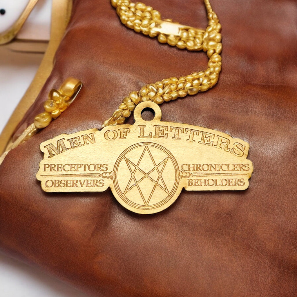 Ornament - Men of Letters - Raw Wood 4x2in