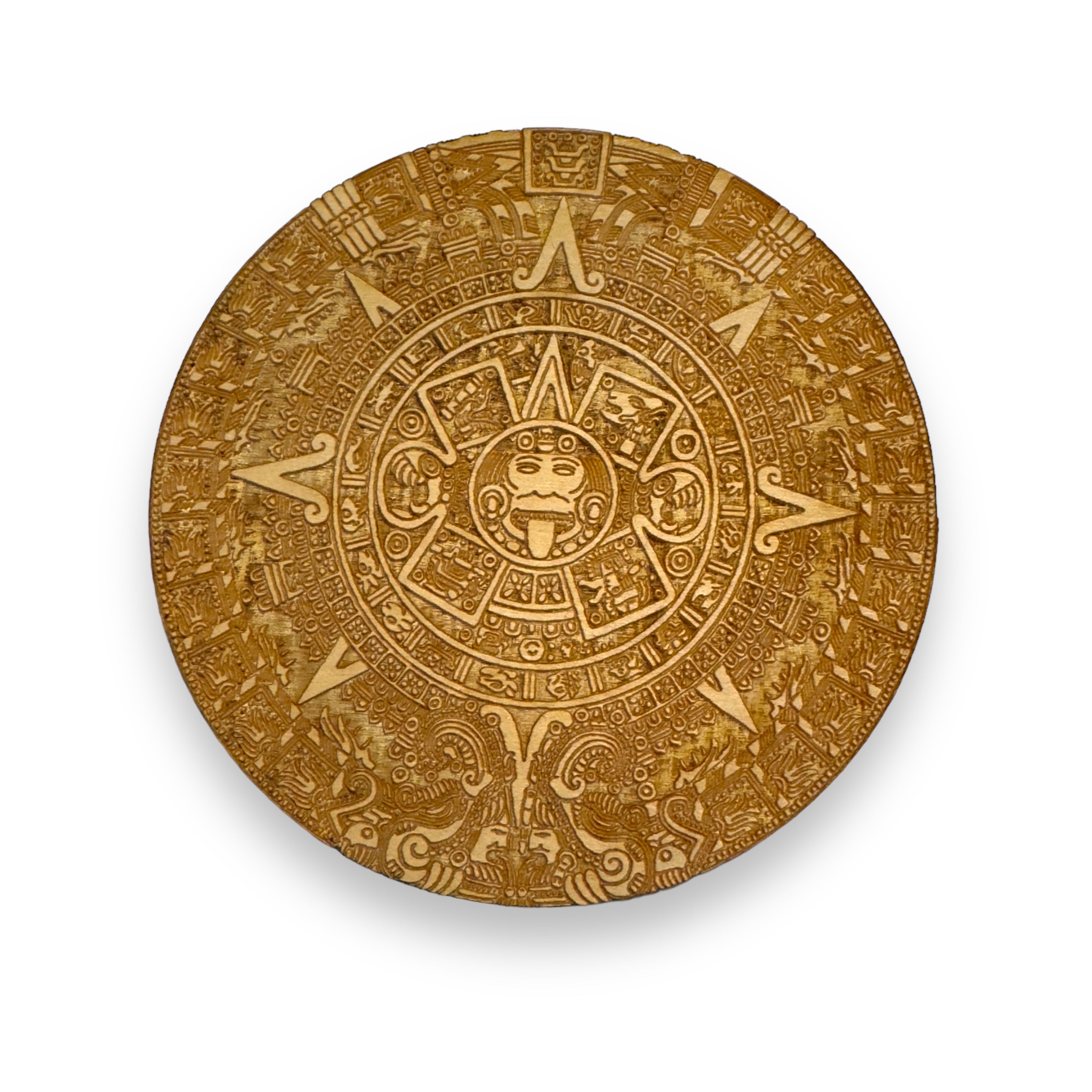 Aztec Mayan Calendar Wood Coaster/Disc qty 1