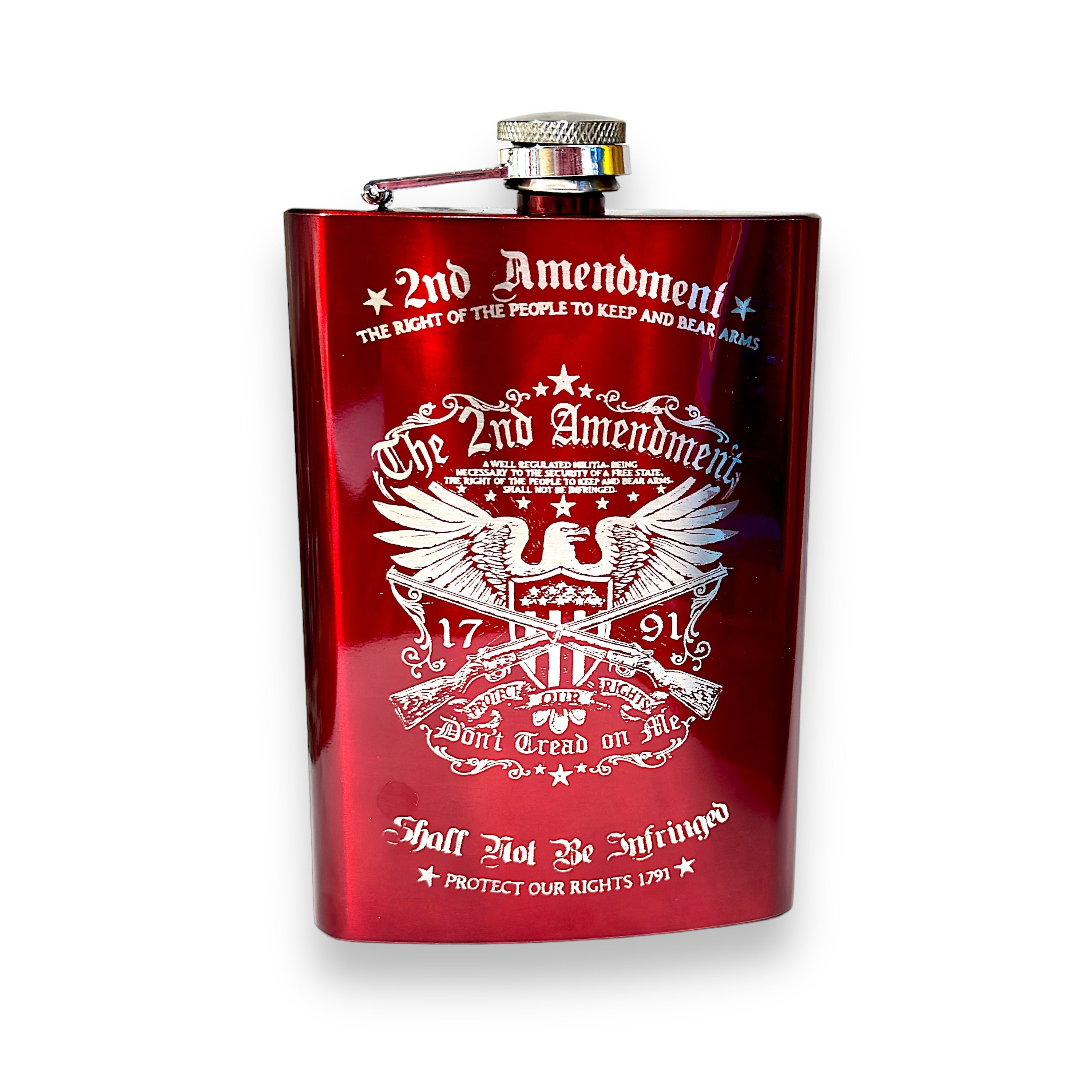 8oz RED 2nd Amendment Flask