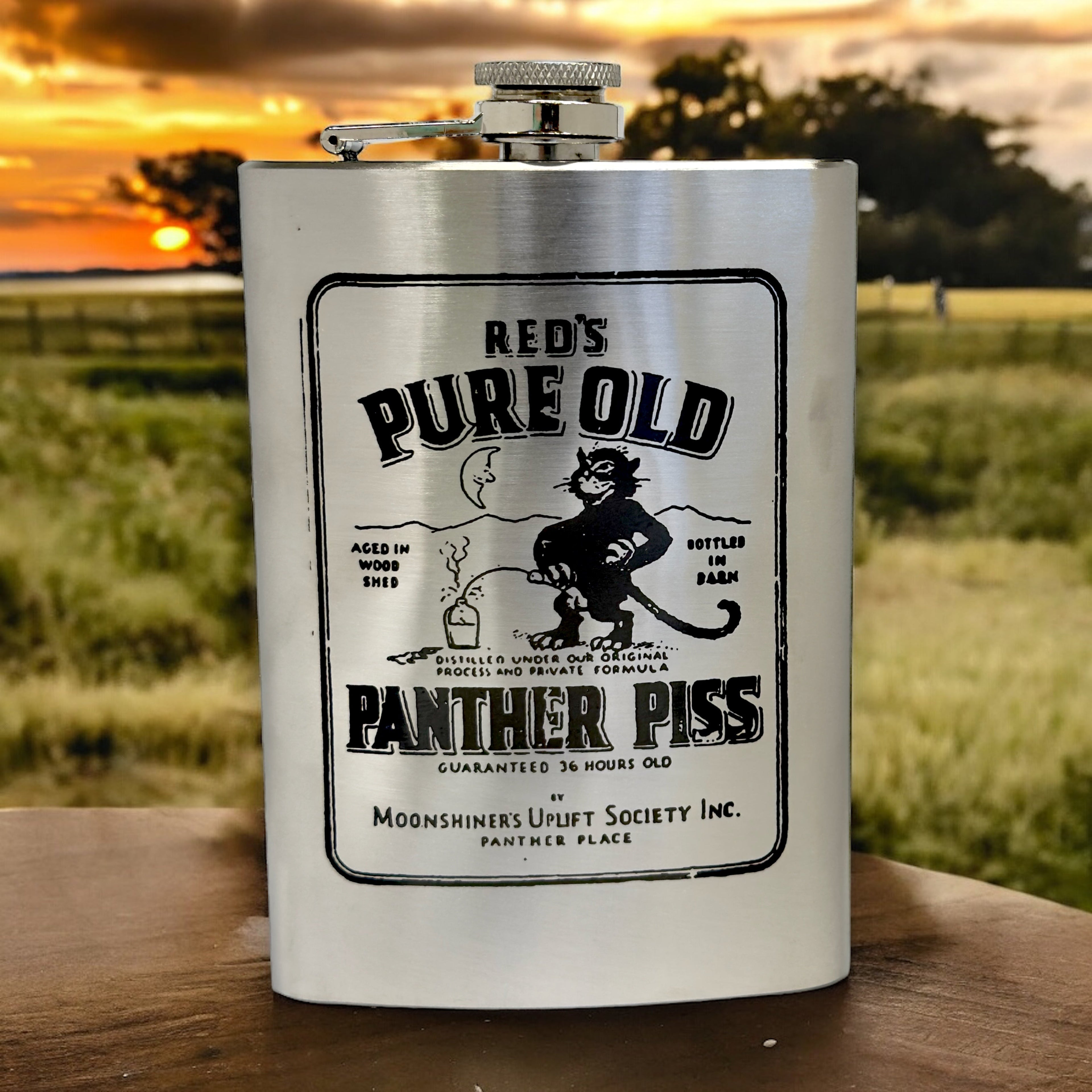 8oz Panther Piss Stainless Steel Flask
