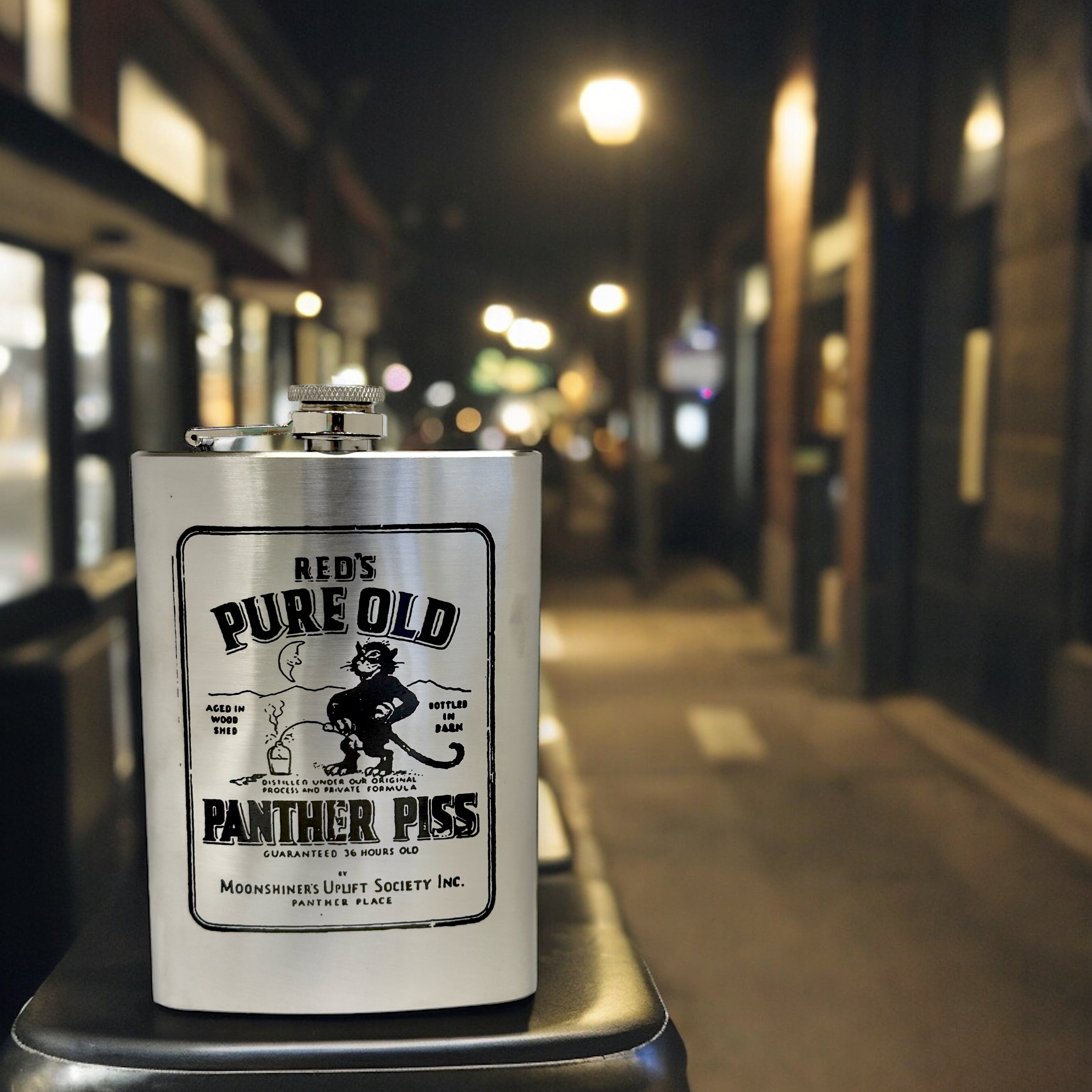 8oz Panther Piss Stainless Steel Flask