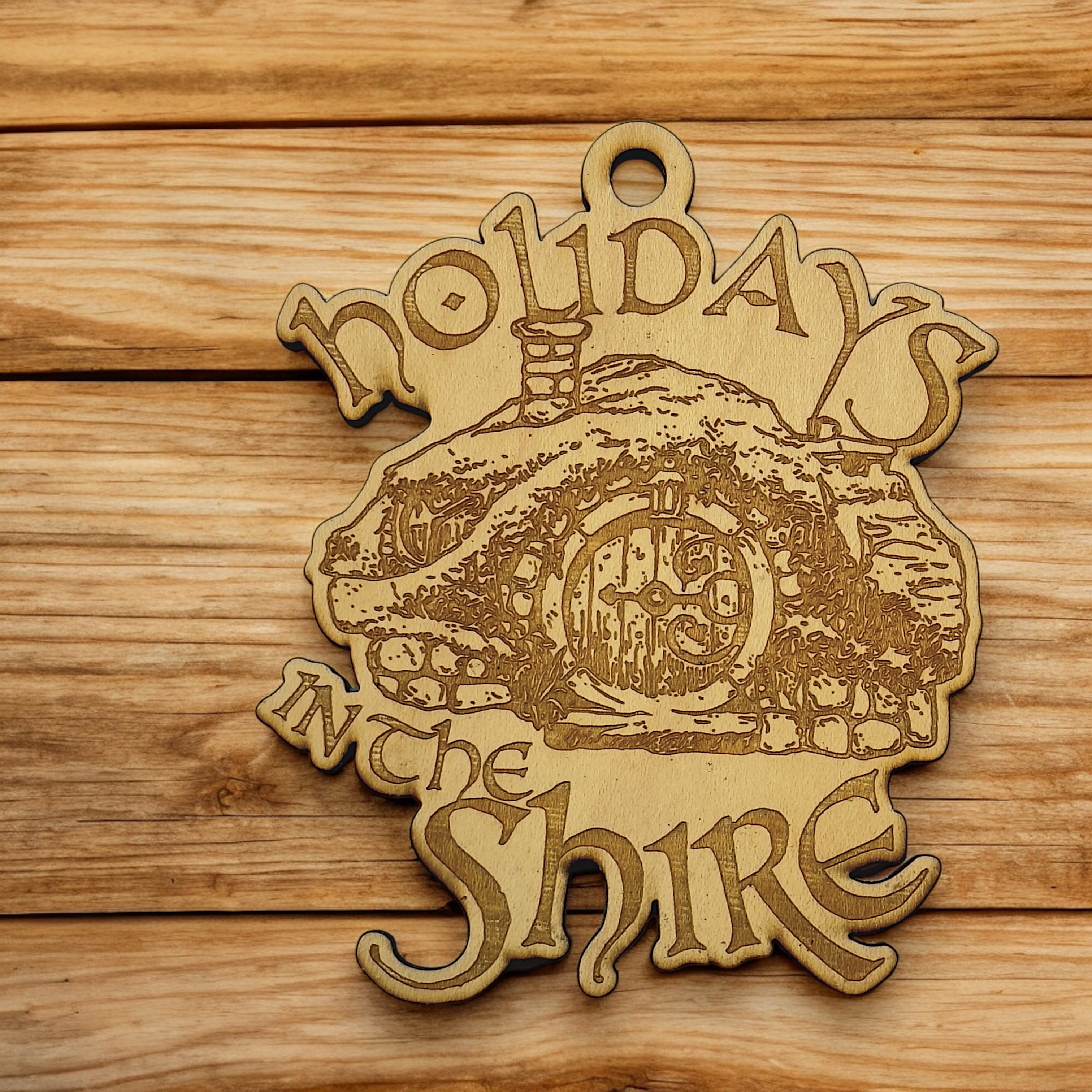 Ornament - Holidays in the Shire - Raw Wood 4x3n