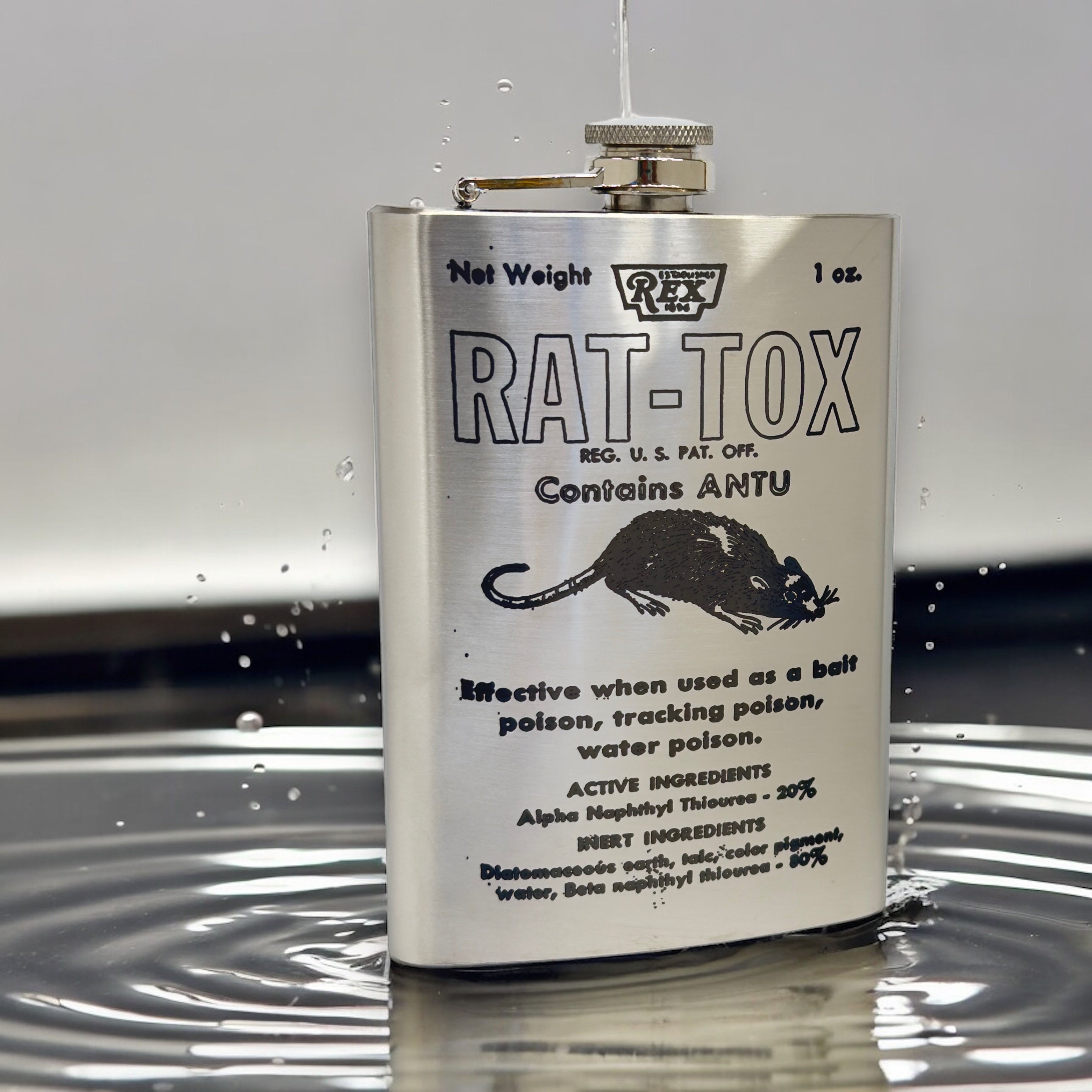 8oz Rat Tox Stainless Steel Flask