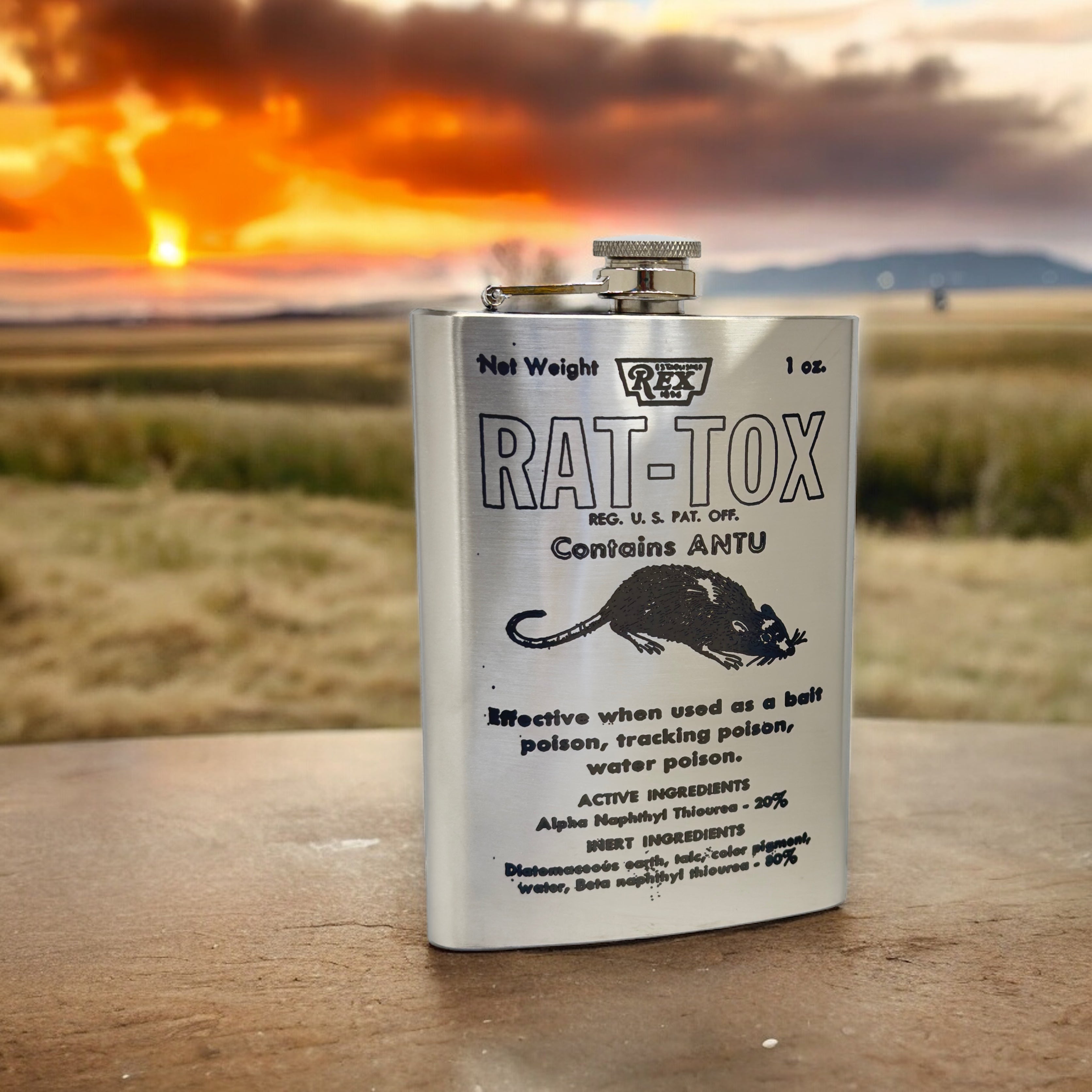 8oz Rat Tox Stainless Steel Flask