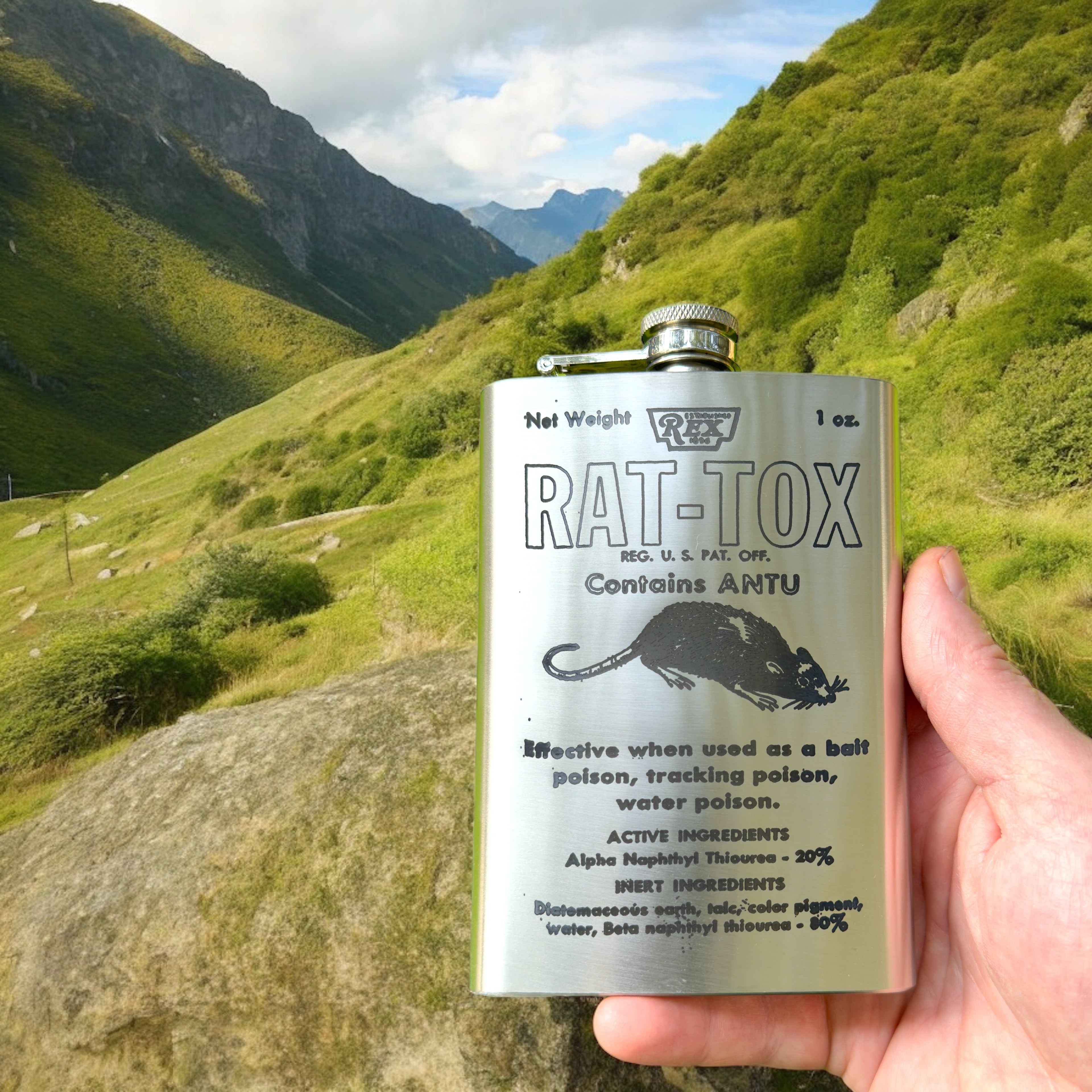 8oz Rat Tox Stainless Steel Flask