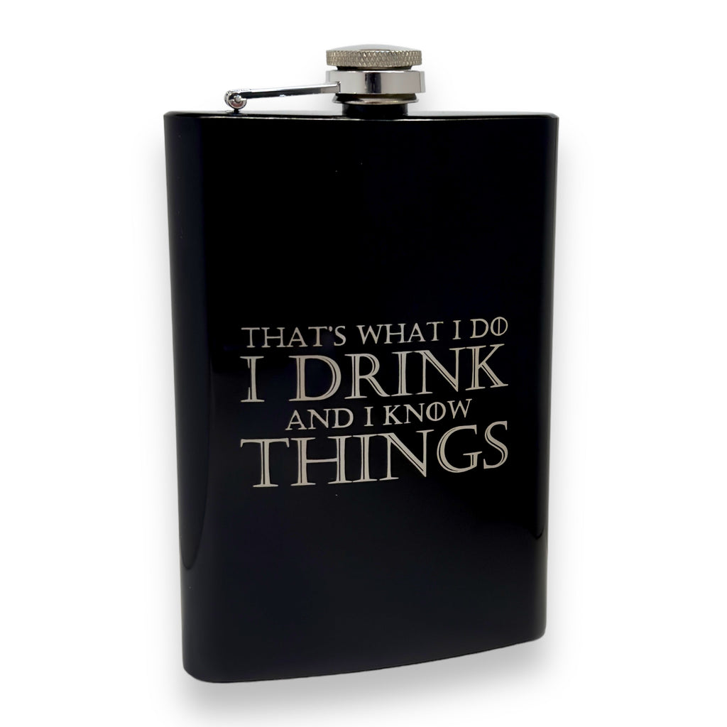 8oz BLACK That's What I Do Flask