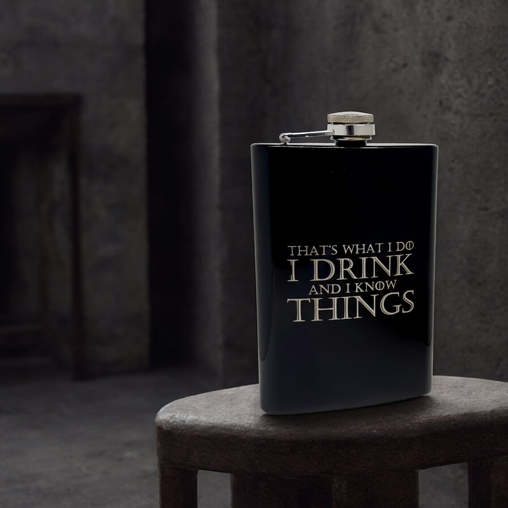 8oz BLACK That's What I Do Flask
