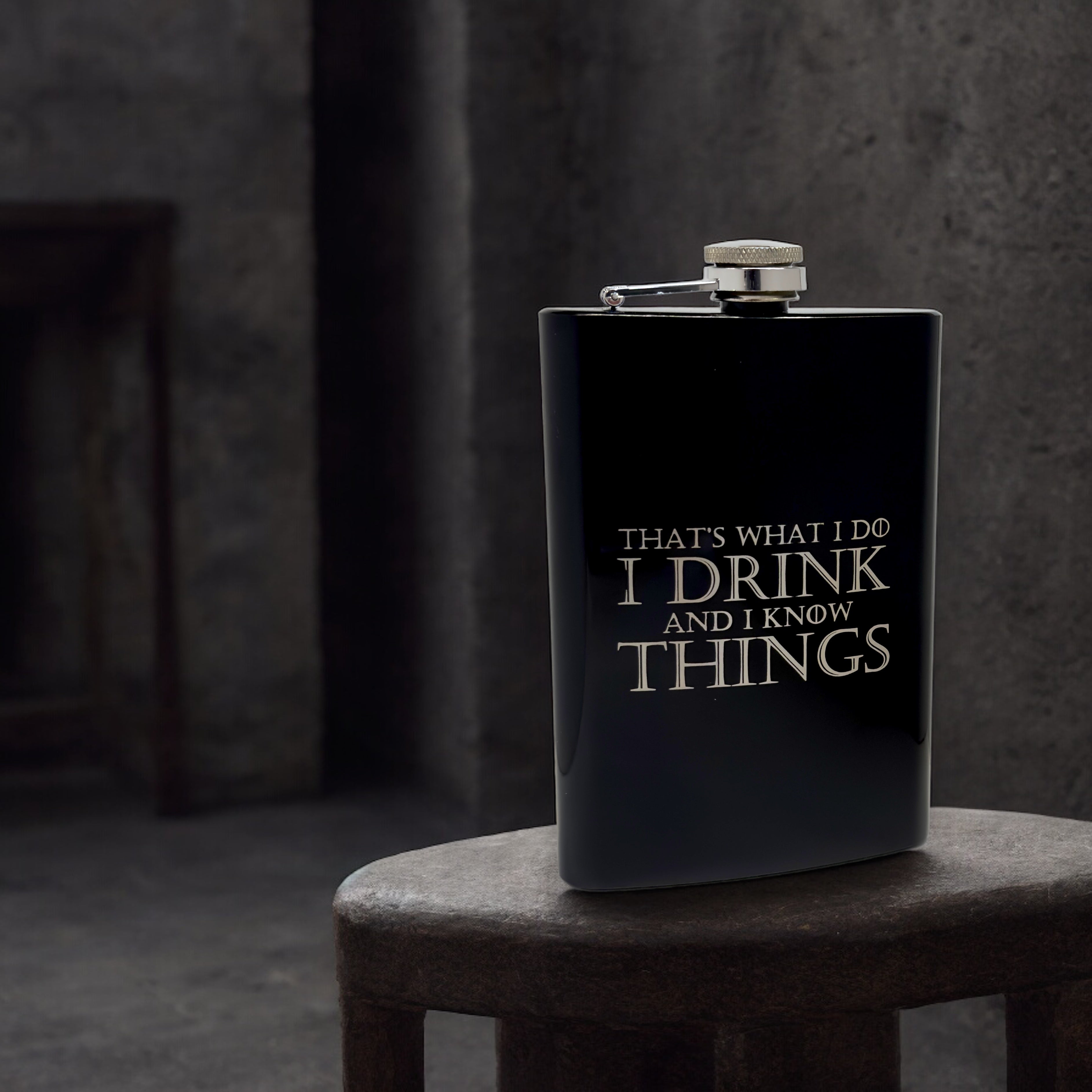 8oz BLACK That's What I Do Flask
