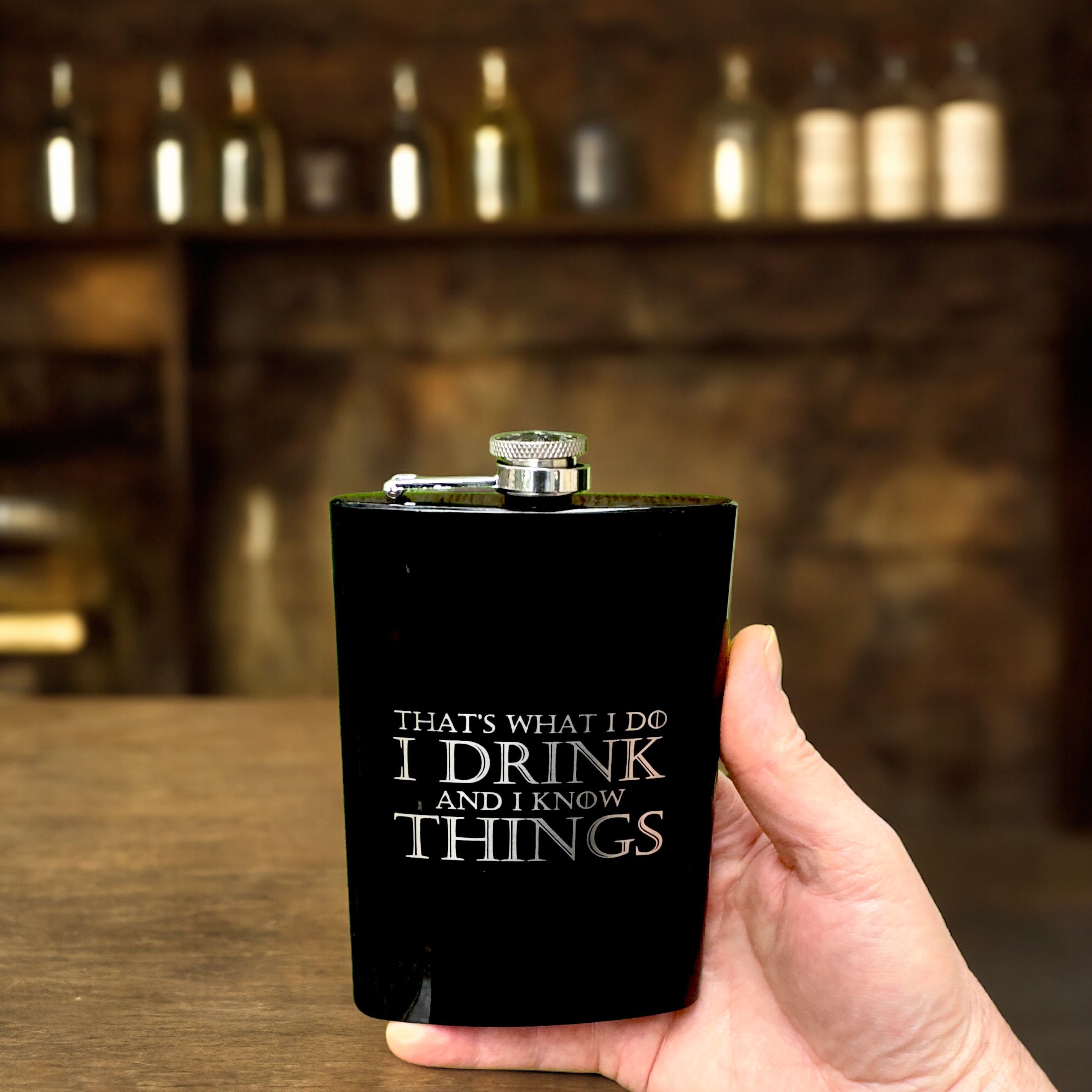 8oz BLACK That's What I Do Flask