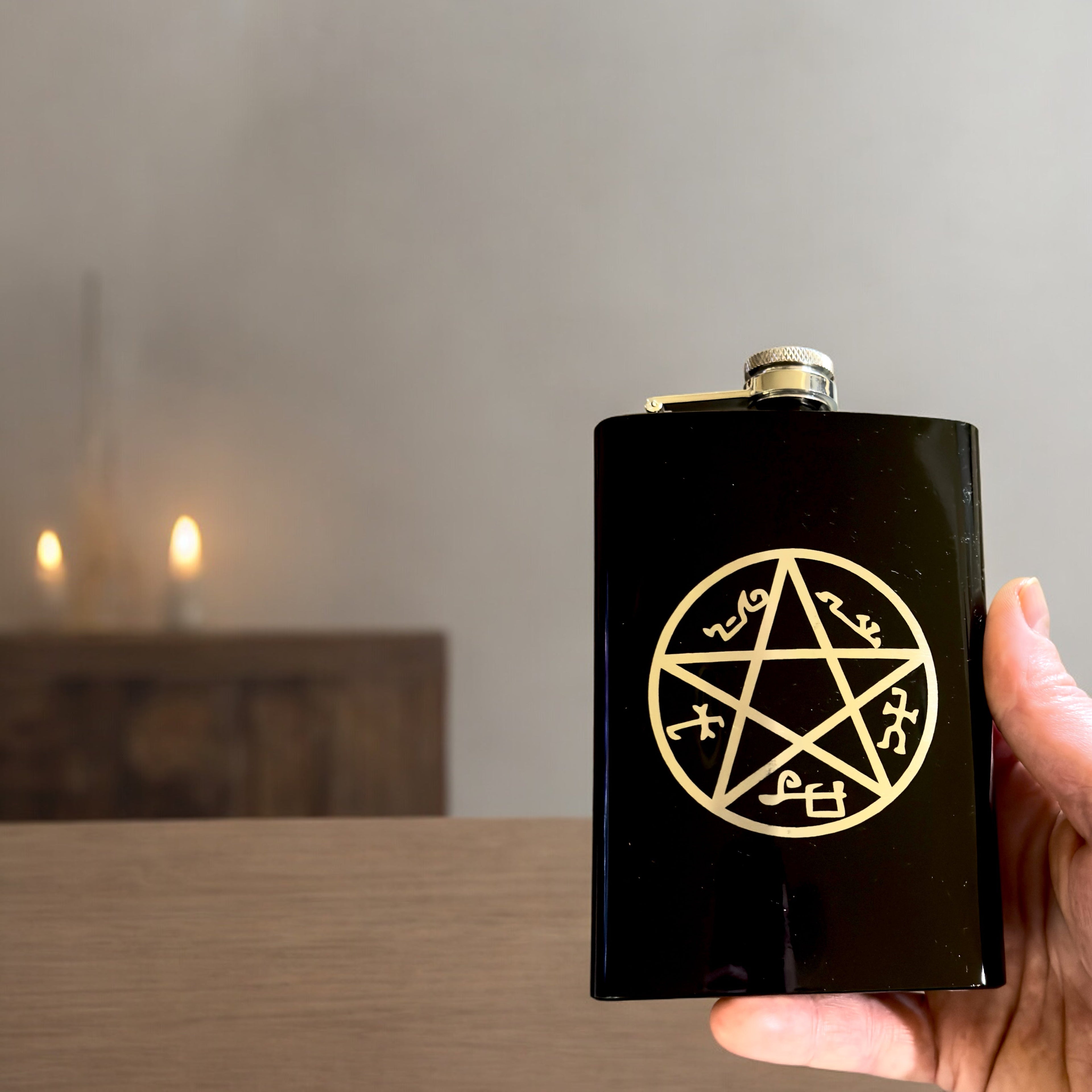8oz Demon Trap Black Flask