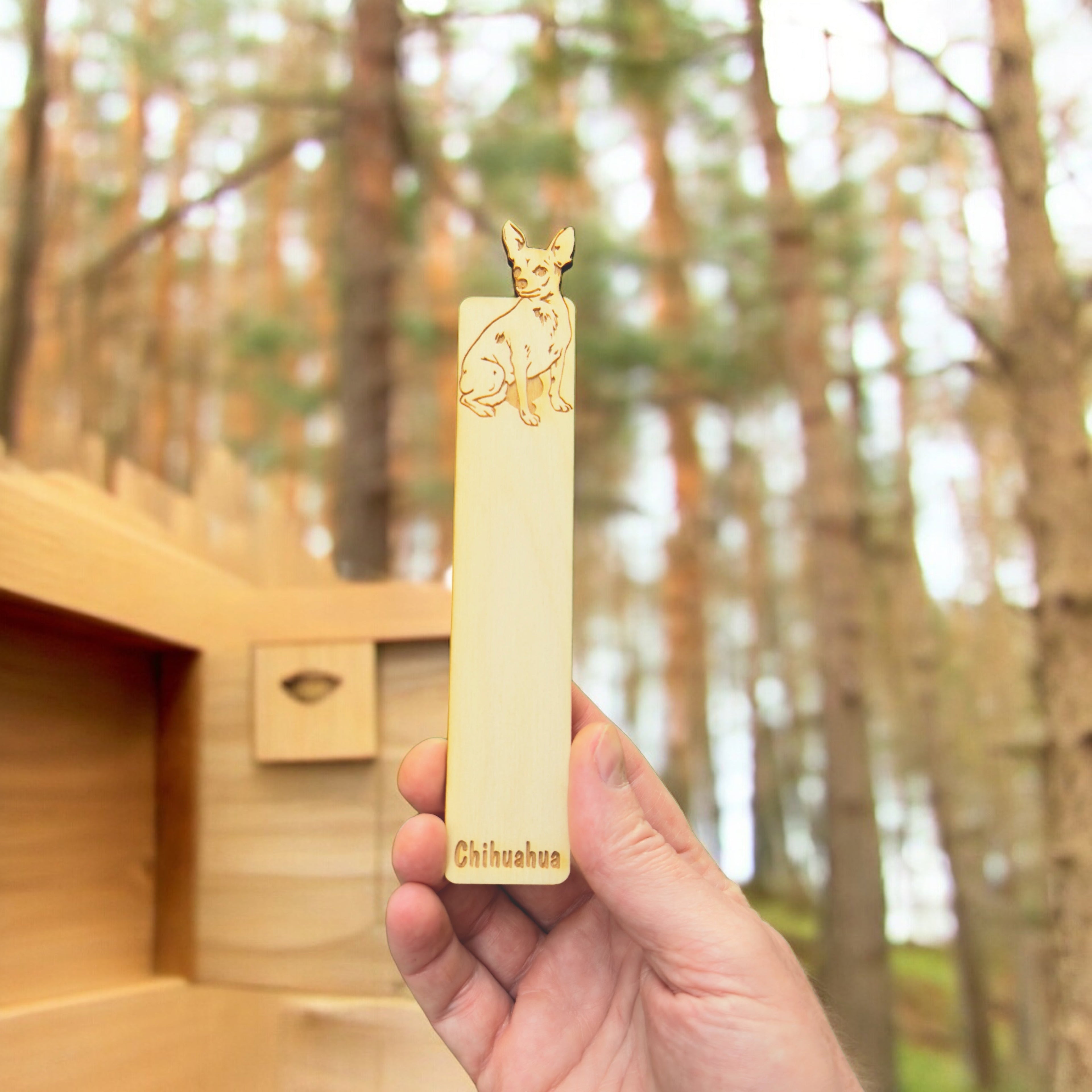 Bookmark - chihuahua Dog - Birch wood
