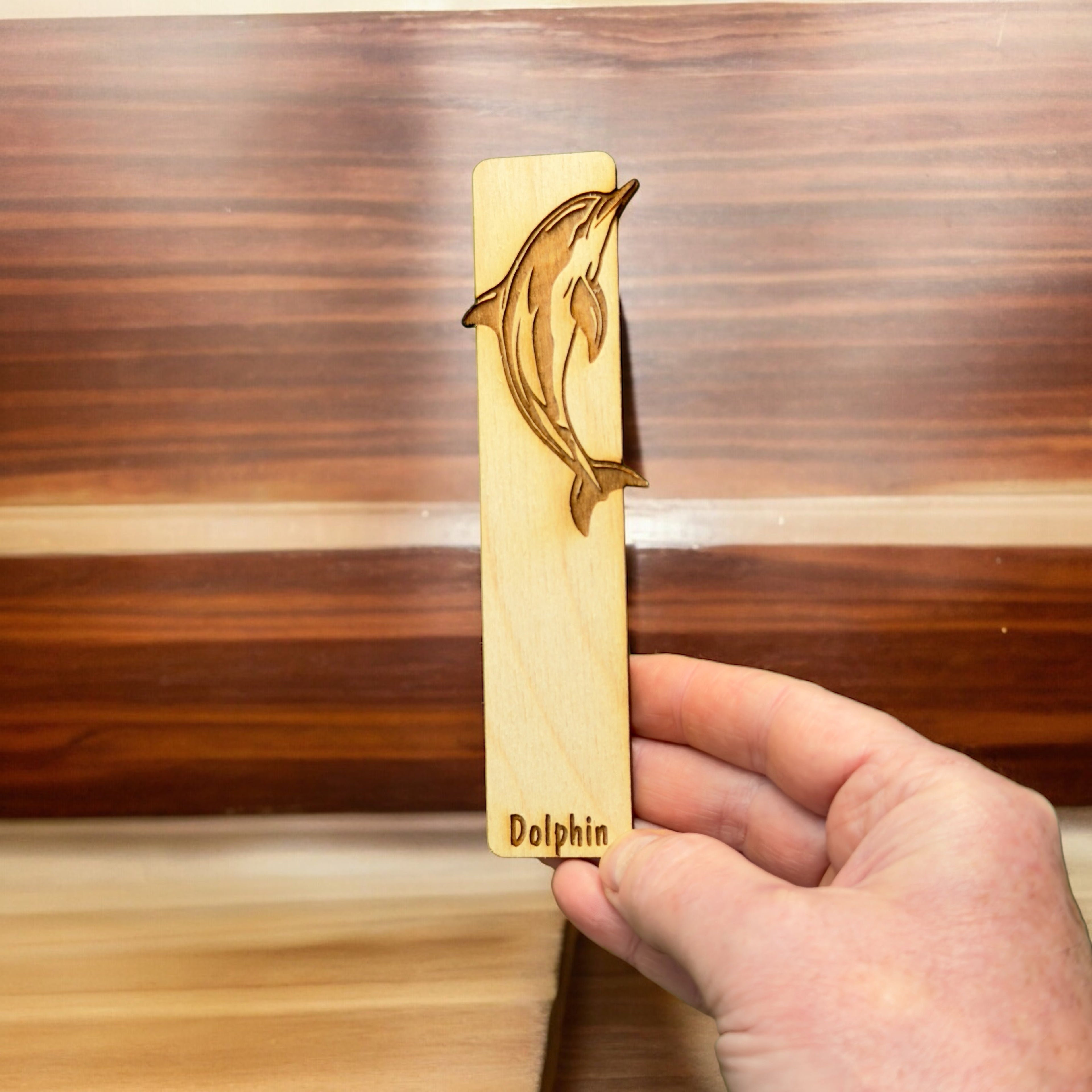 Bookmark - Dolphin - Birch wood
