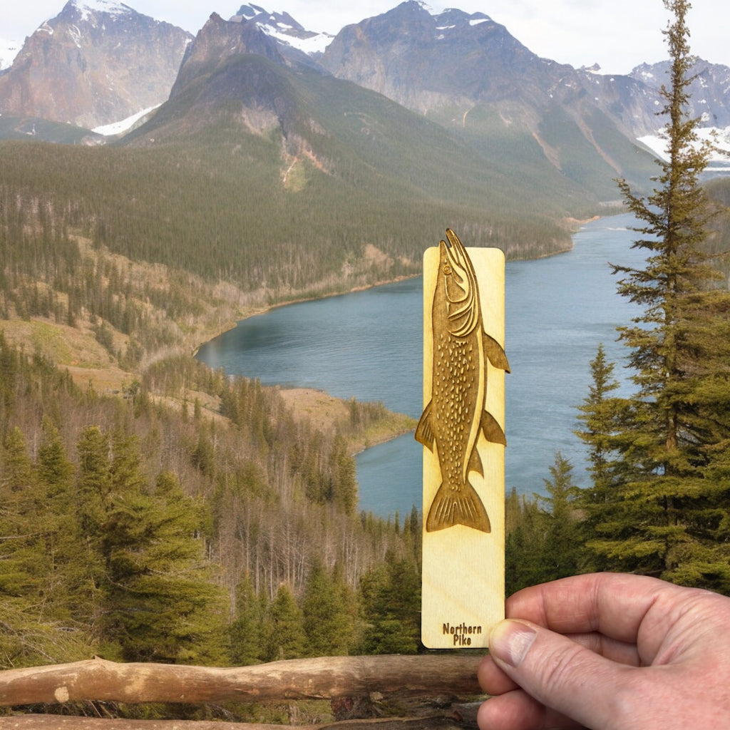 Bookmark - Northern Pike Fish - Birch wood
