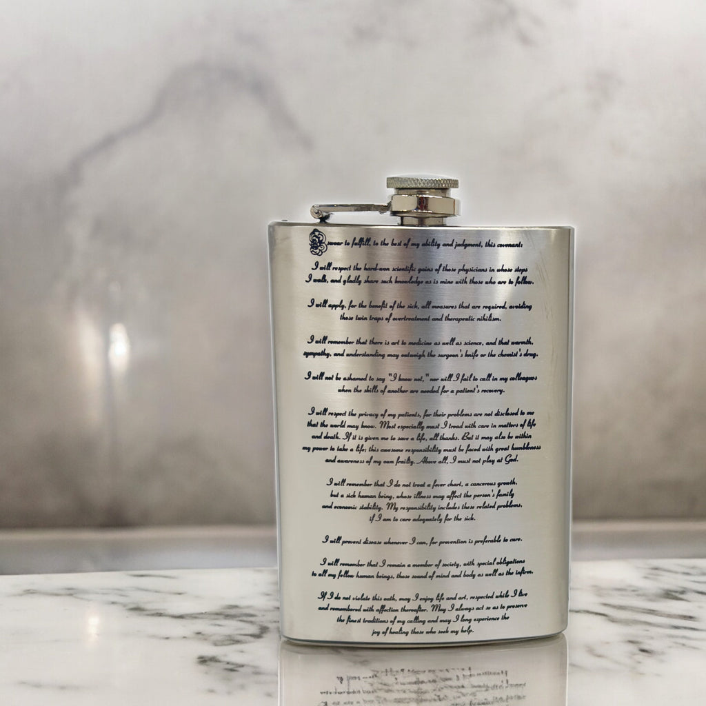 8oz Hippocratic Oath Stainless Steel Flask