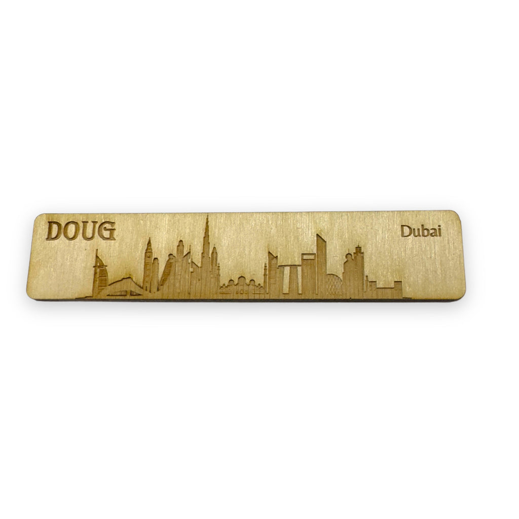 Bookmark - PERSONALIZED Dubai Skyline - Birch wood