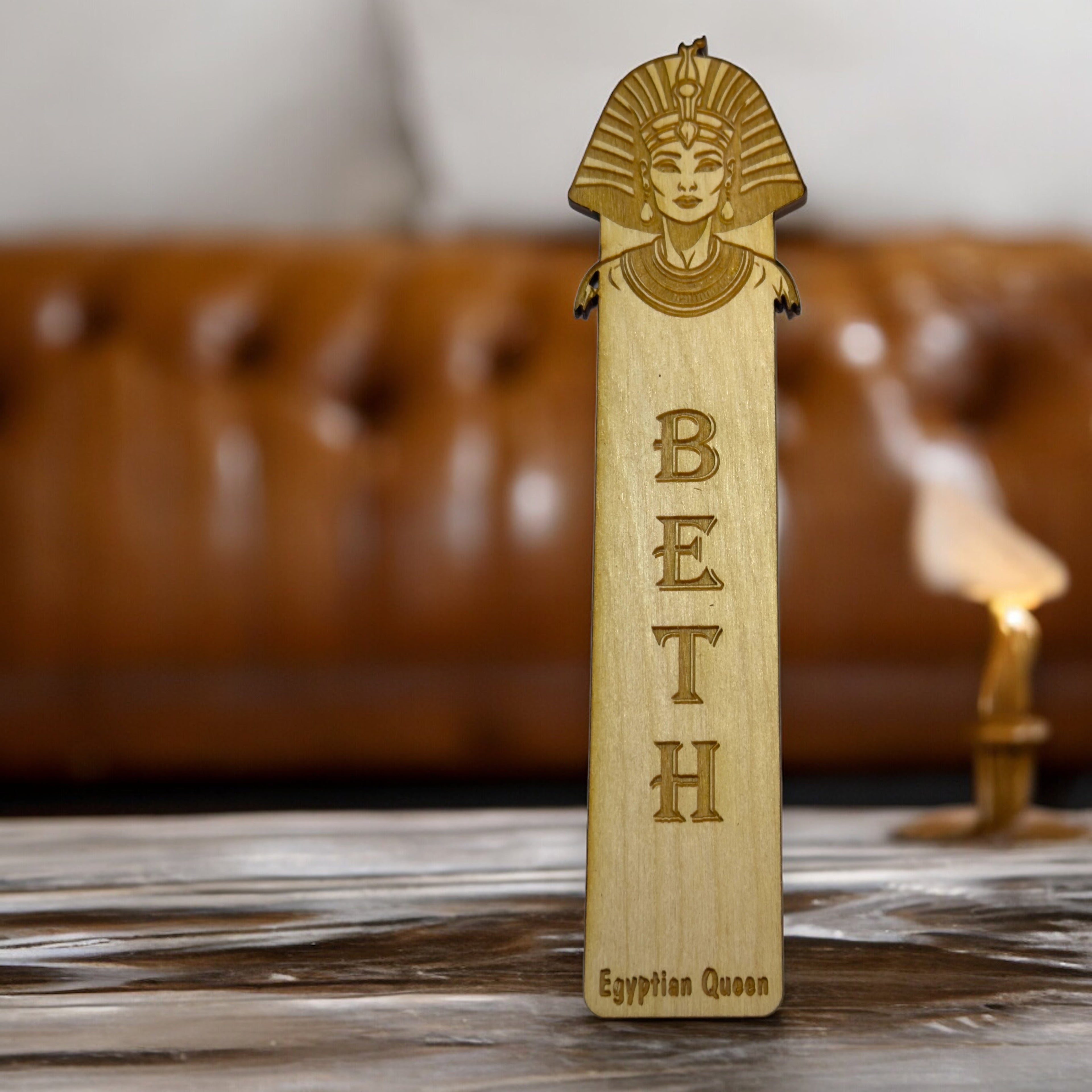 Bookmark - PERSONALIZED Egyptian Queen - Birch wood