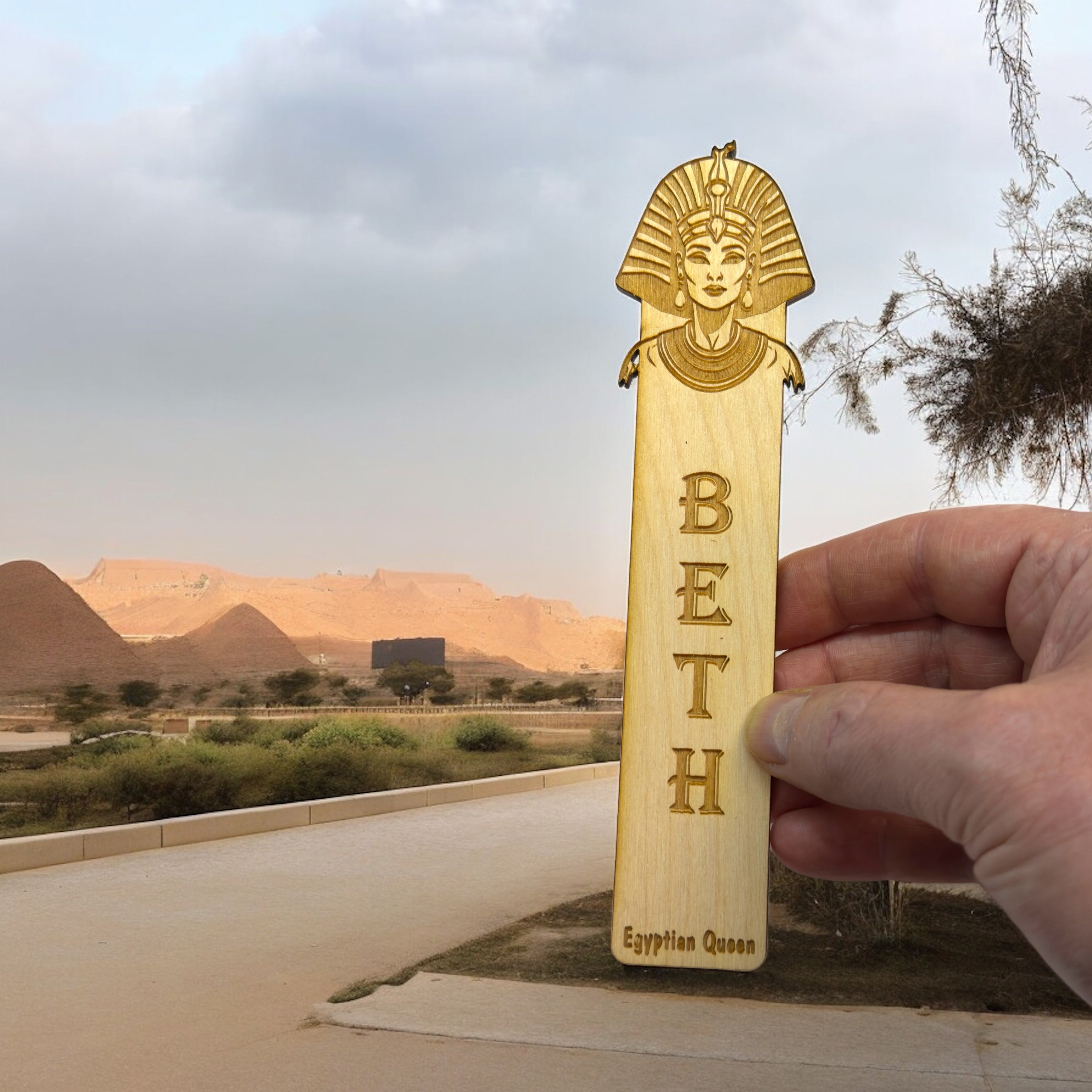 Bookmark - PERSONALIZED Egyptian Queen - Birch wood