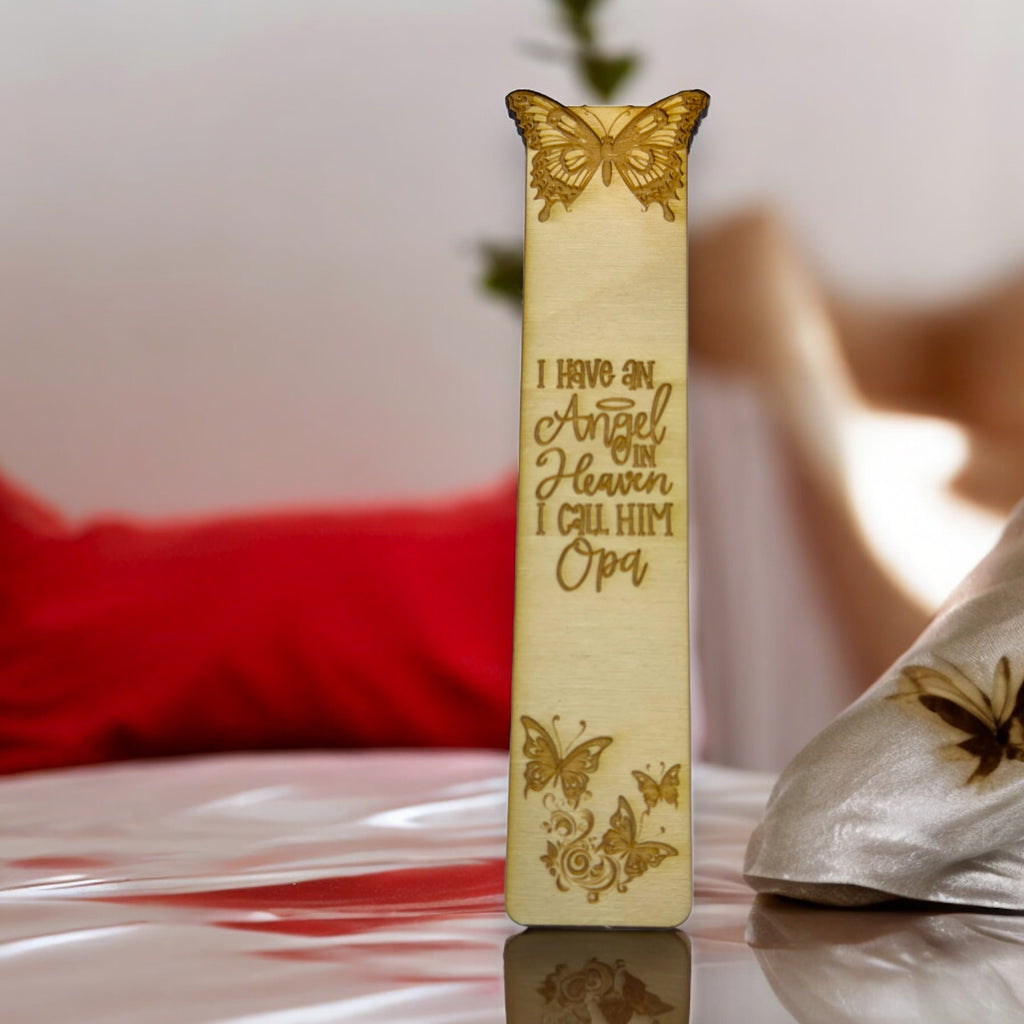 Bookmark - I have an angel in heaven I call him Opa - Birch wood