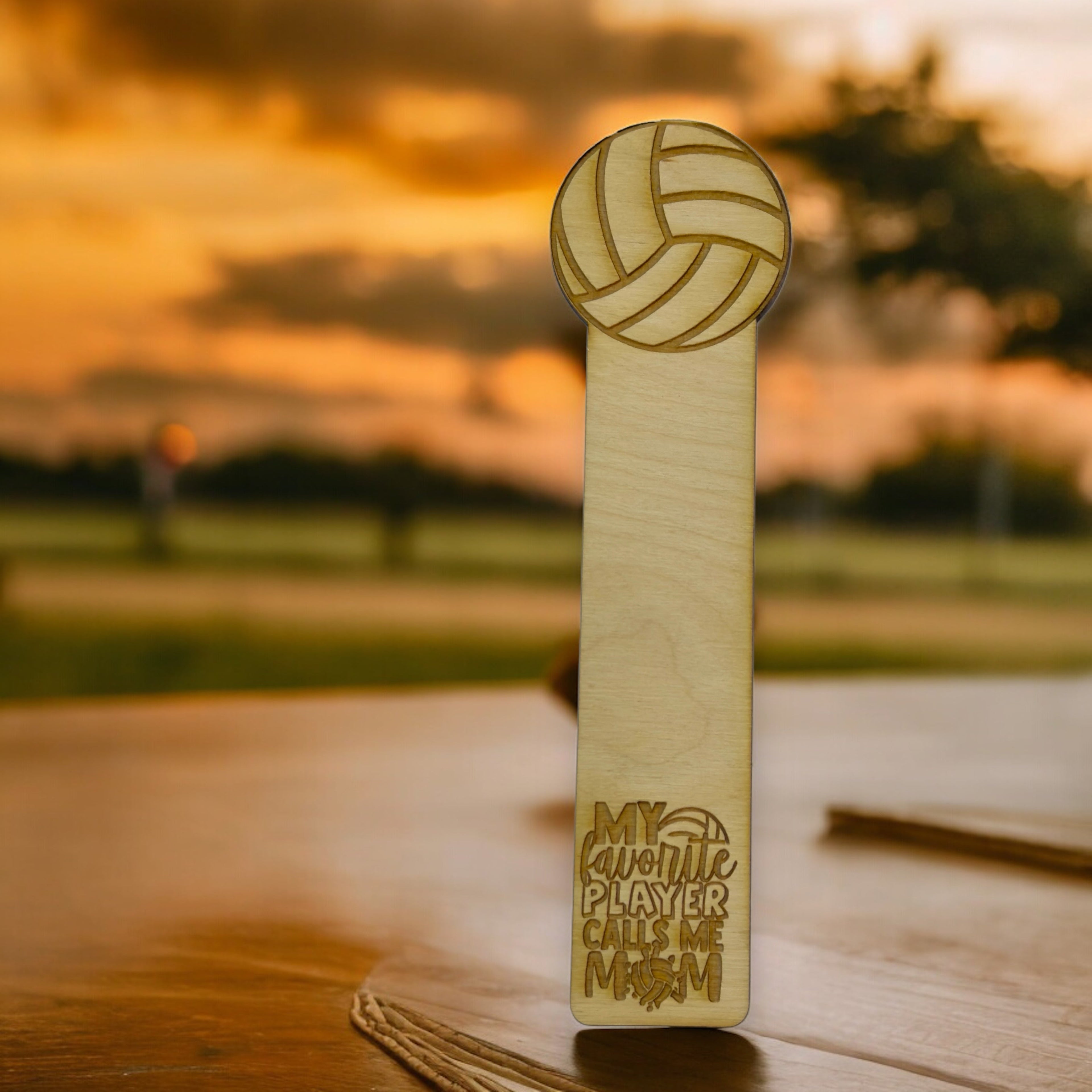 Bookmark - Volleyball My favorite player calls me mom - Birch wood