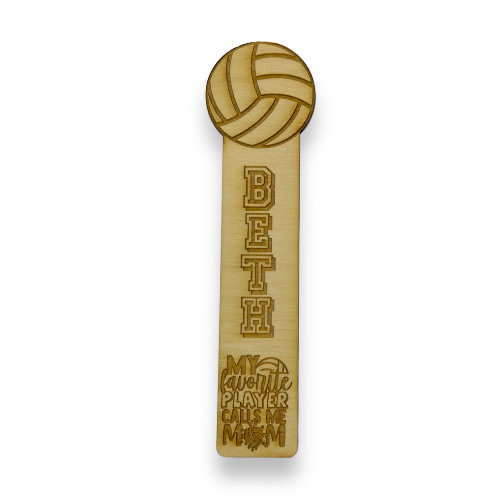 Bookmark - PERSONALIZED Volleyball My favorite player calls me mom - wood