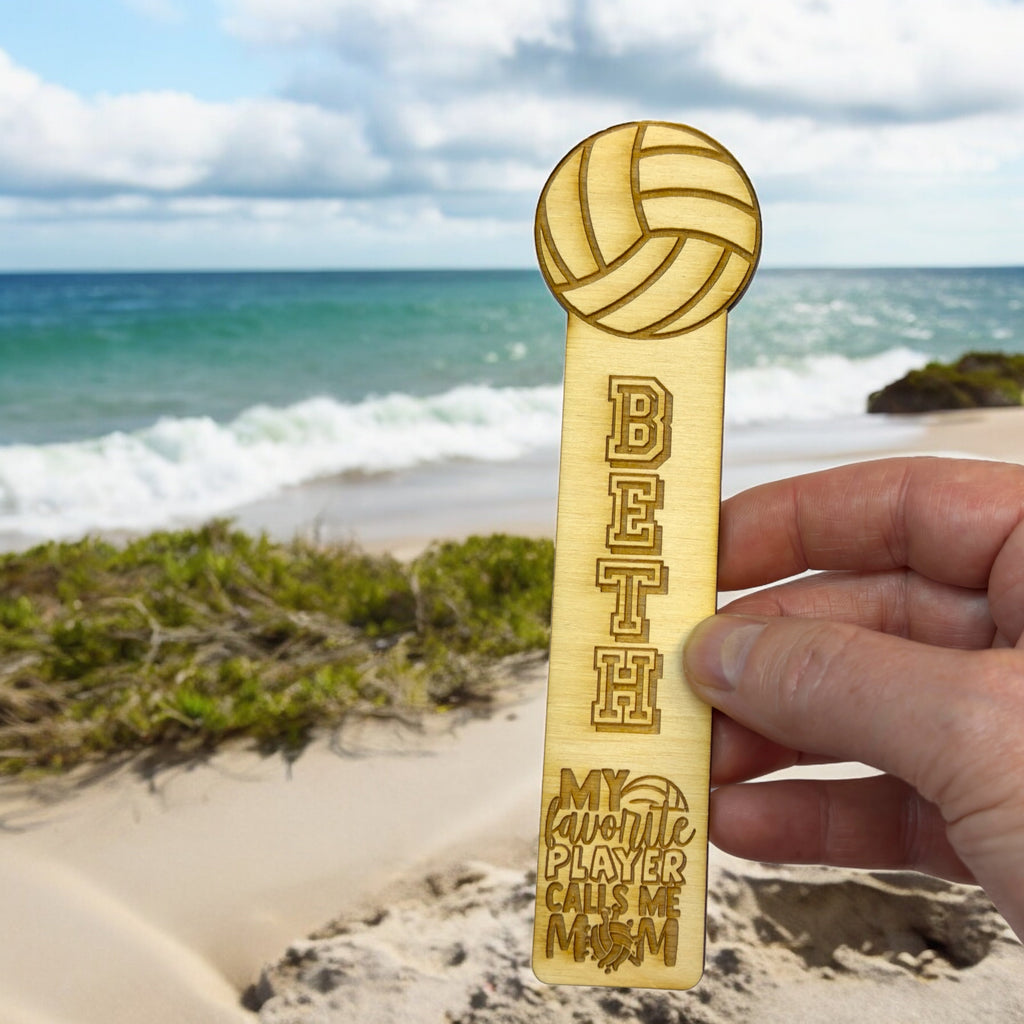 Bookmark - PERSONALIZED Volleyball My favorite player calls me mom - wood