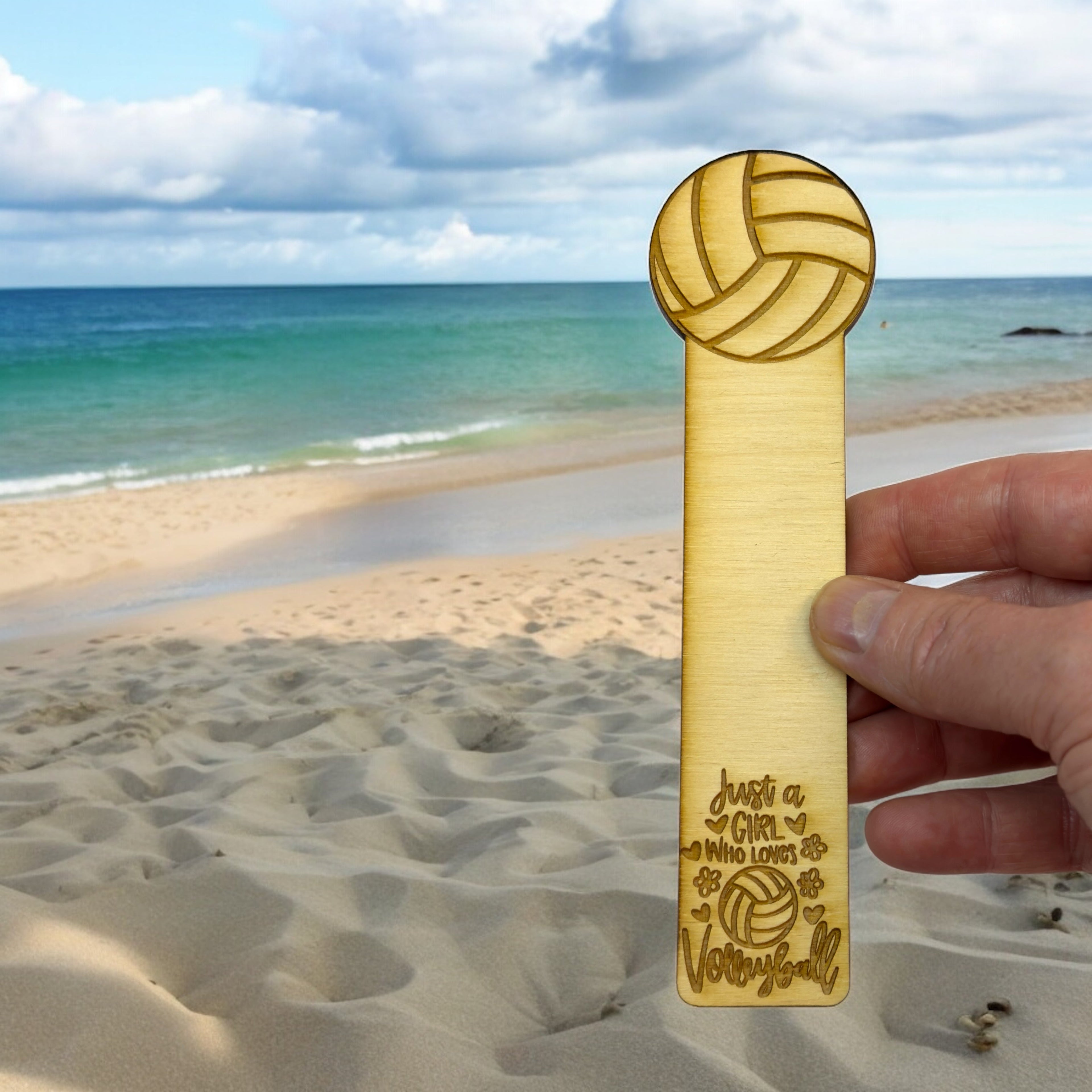 Bookmark - Just a girl who loves volleyball - Birch wood