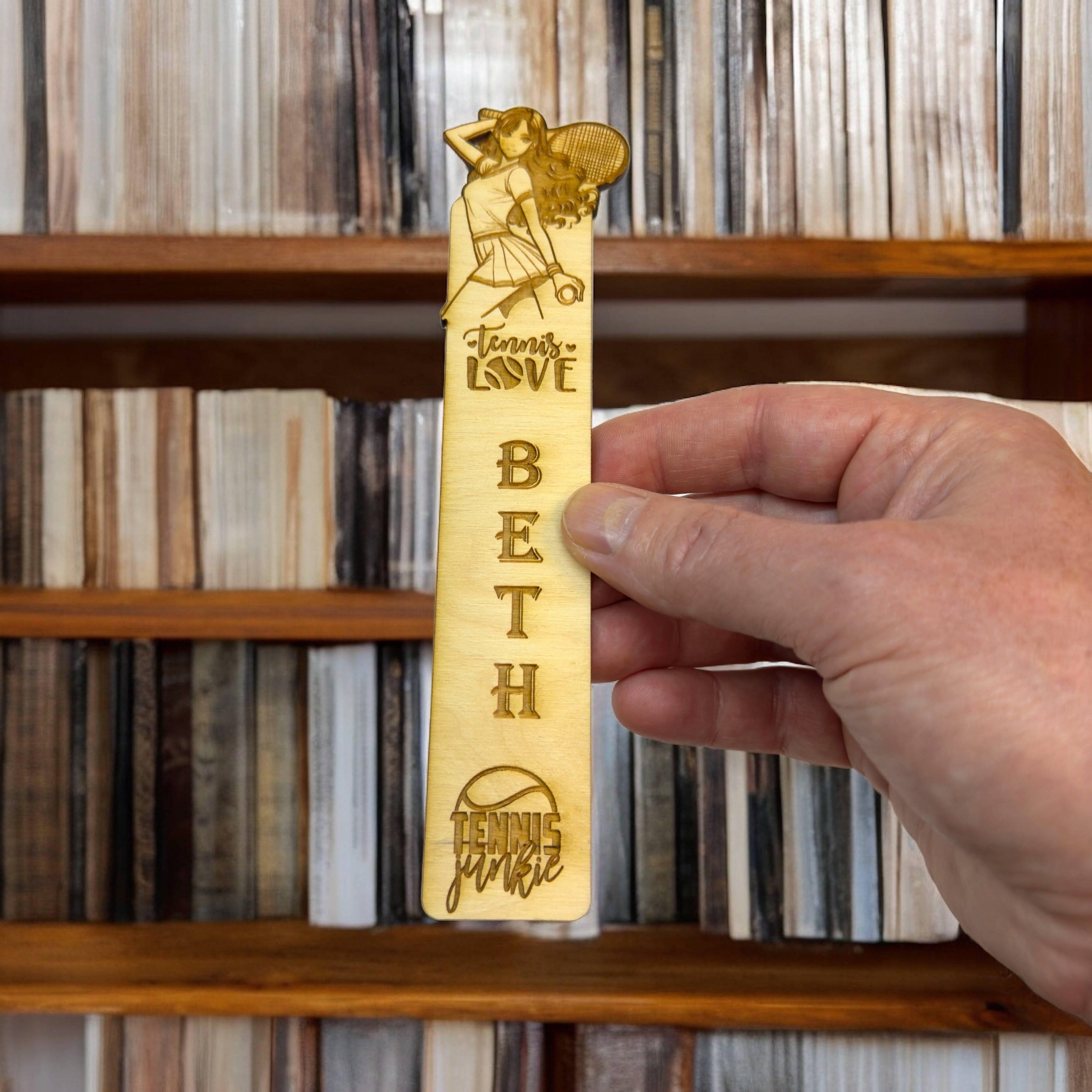 Bookmark - PERSONALIZED Tennis Love - Birch wood