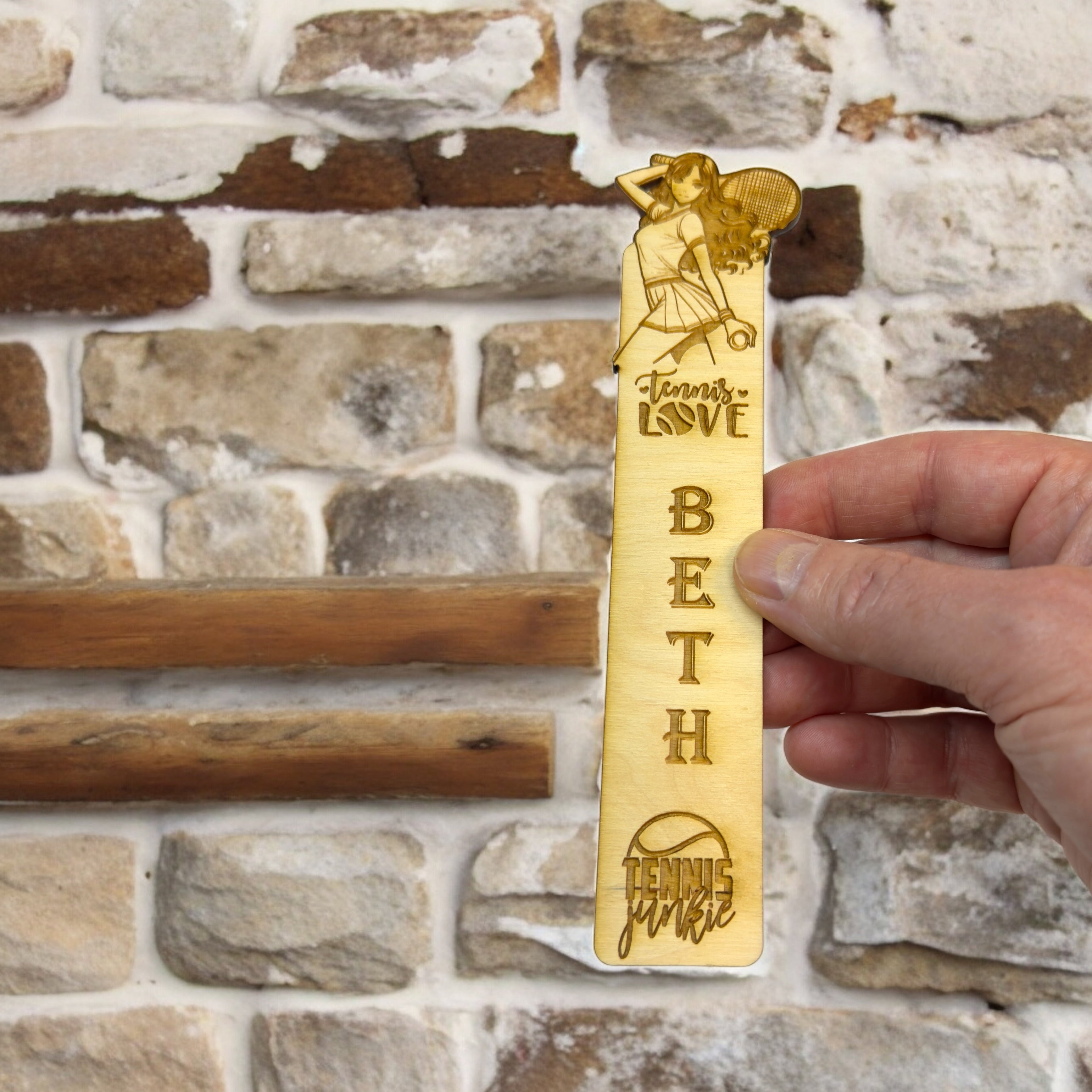 Bookmark - PERSONALIZED Tennis Love - Birch wood