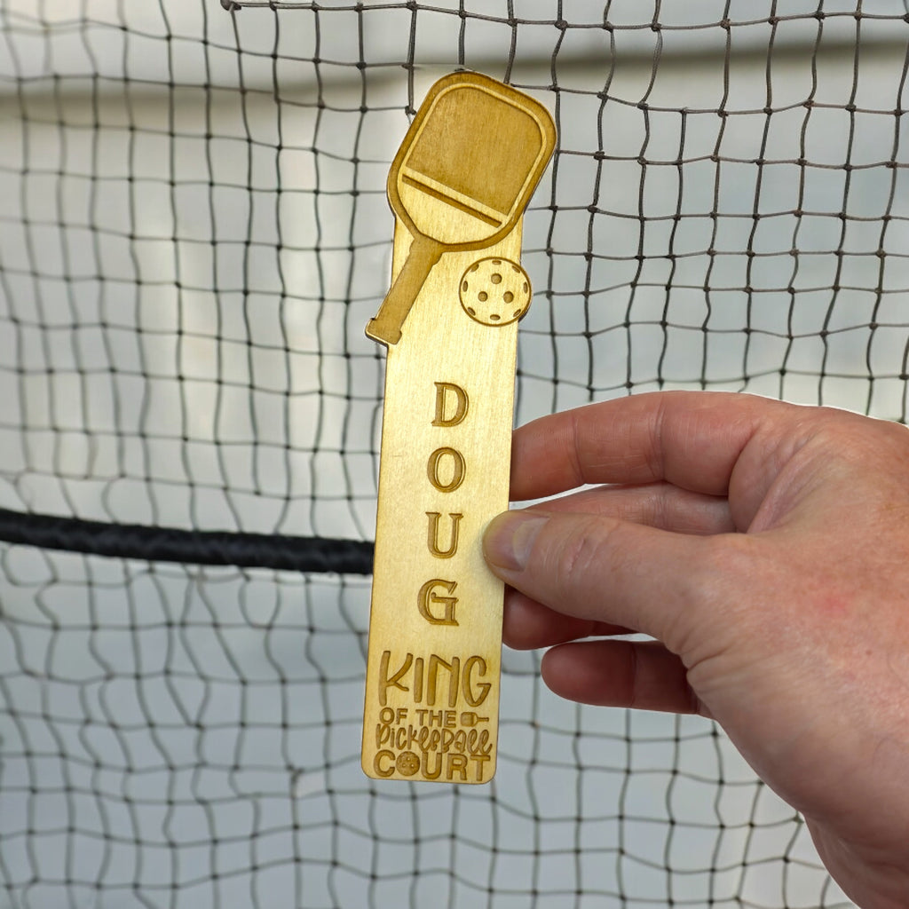 Bookmark - PERSONALIZED King of the pickleball court - Birch wood