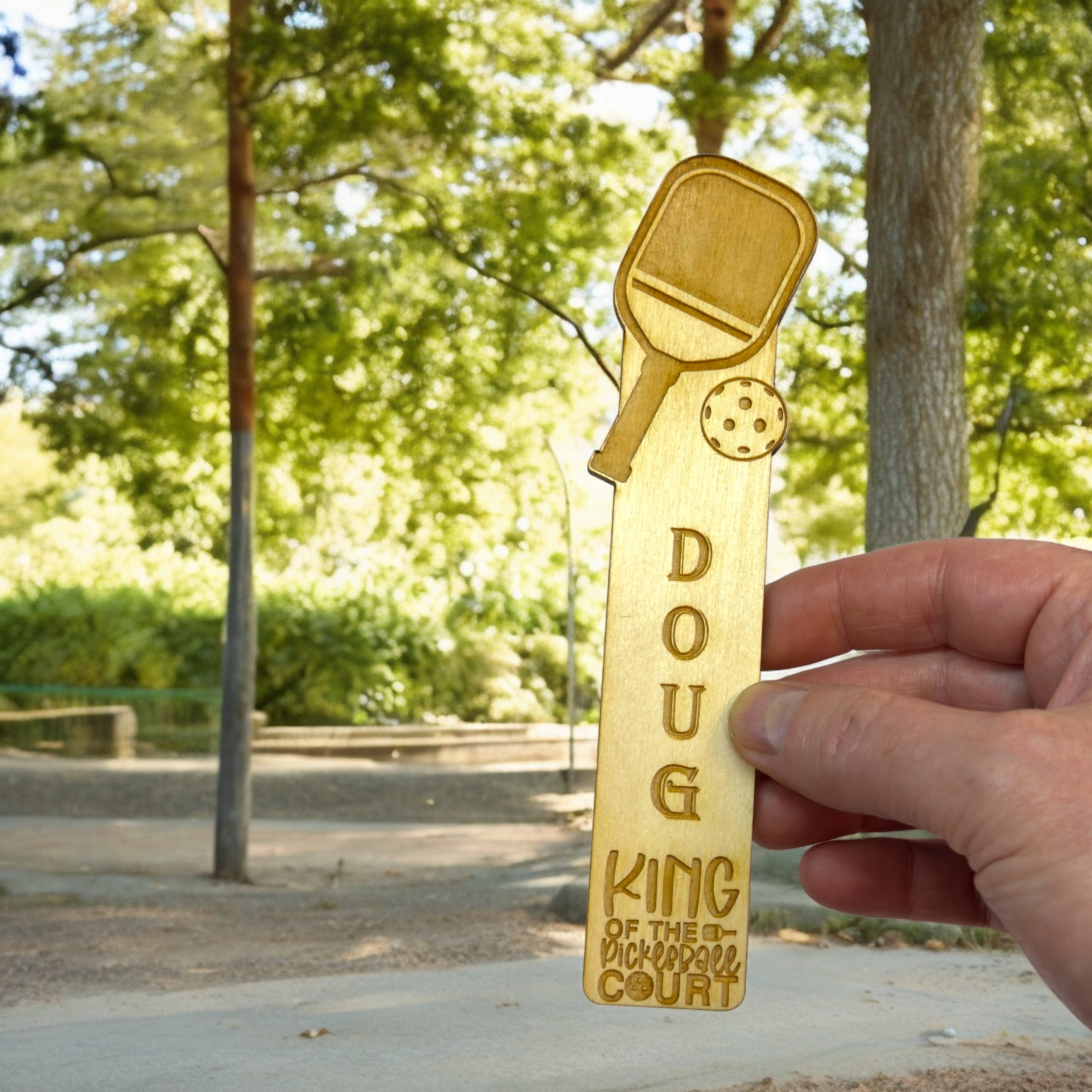Bookmark - PERSONALIZED King of the pickleball court - Birch wood