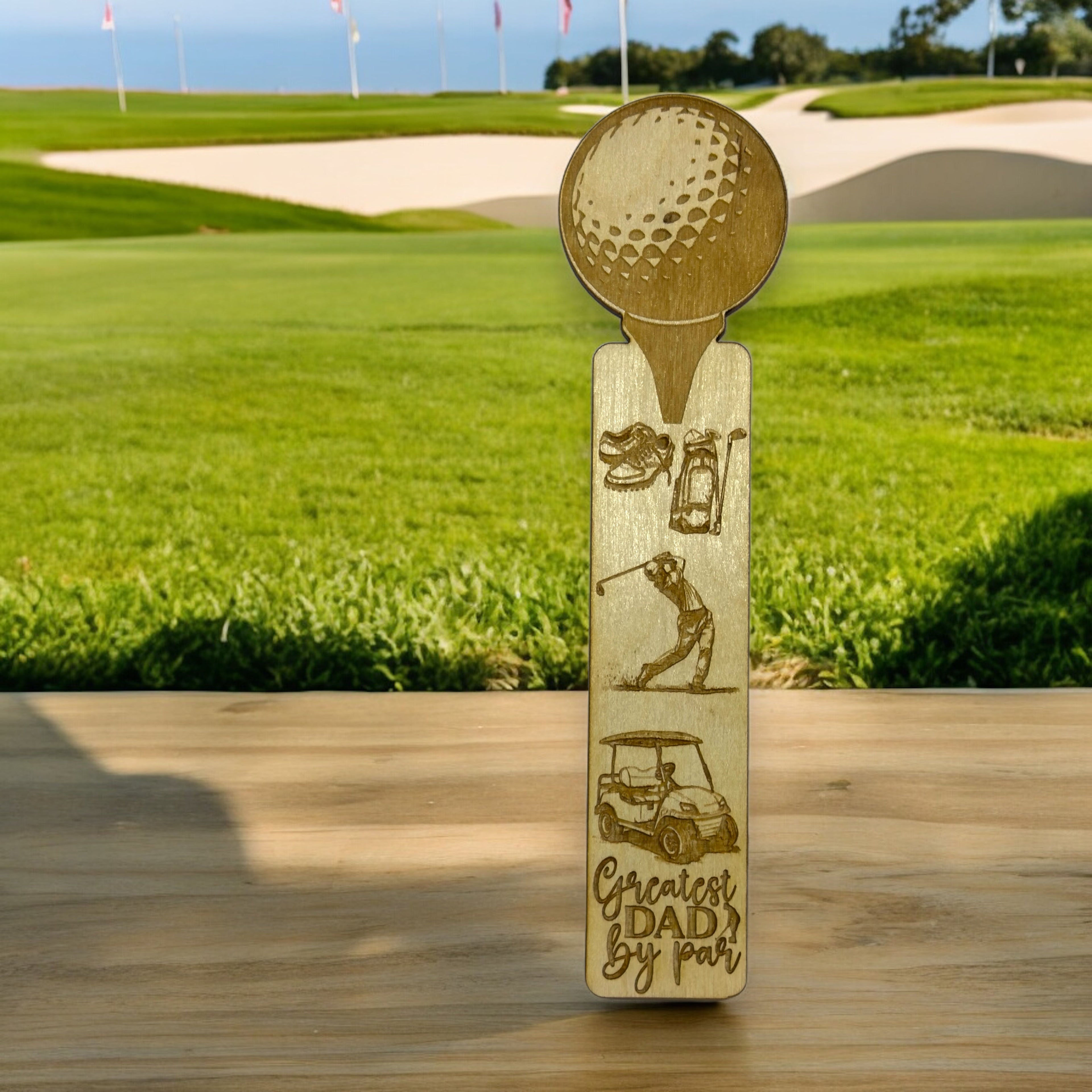Bookmark - Greatest Dad By Par - Birch wood