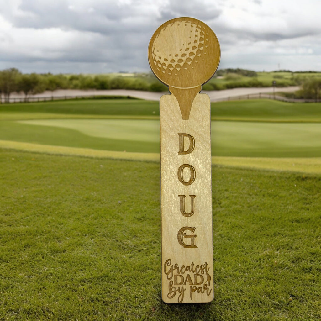 Bookmark - PERSONALIZED Greatest Dad By Par - Birch wood