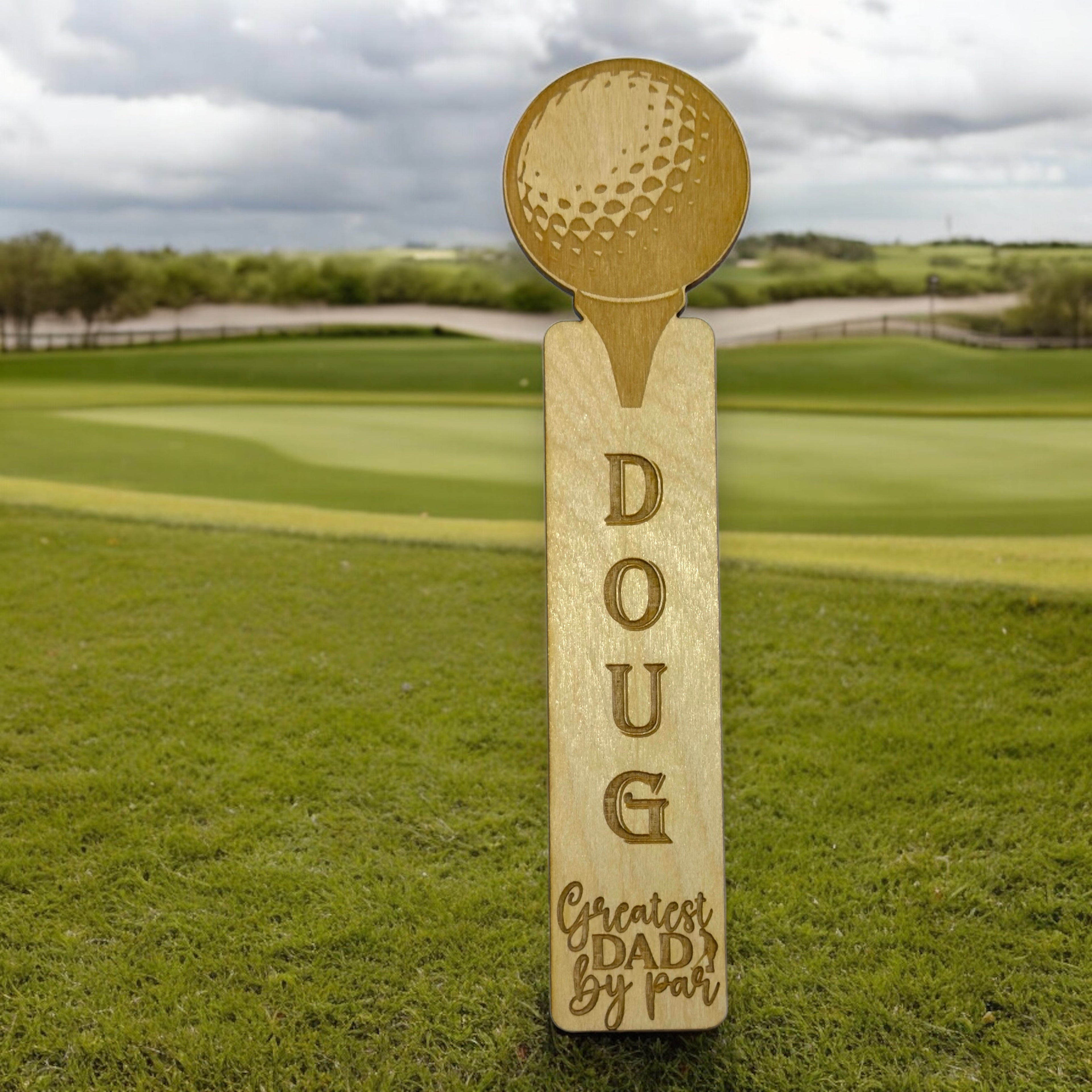 Bookmark - PERSONALIZED Greatest Dad By Par - Birch wood