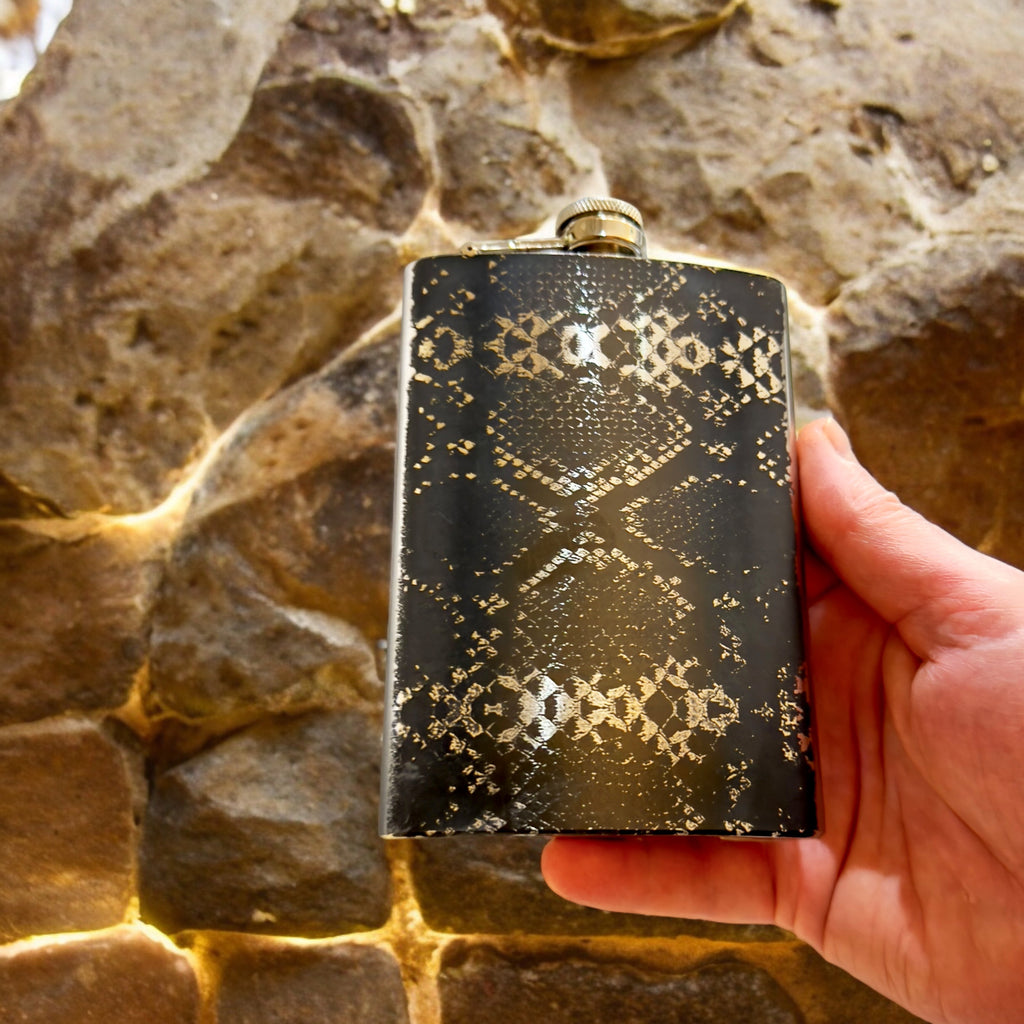 8oz Rattlesnake Stainless Steel flask