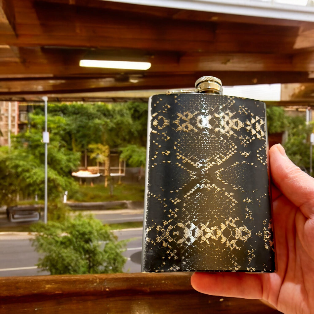 8oz Rattlesnake Stainless Steel flask