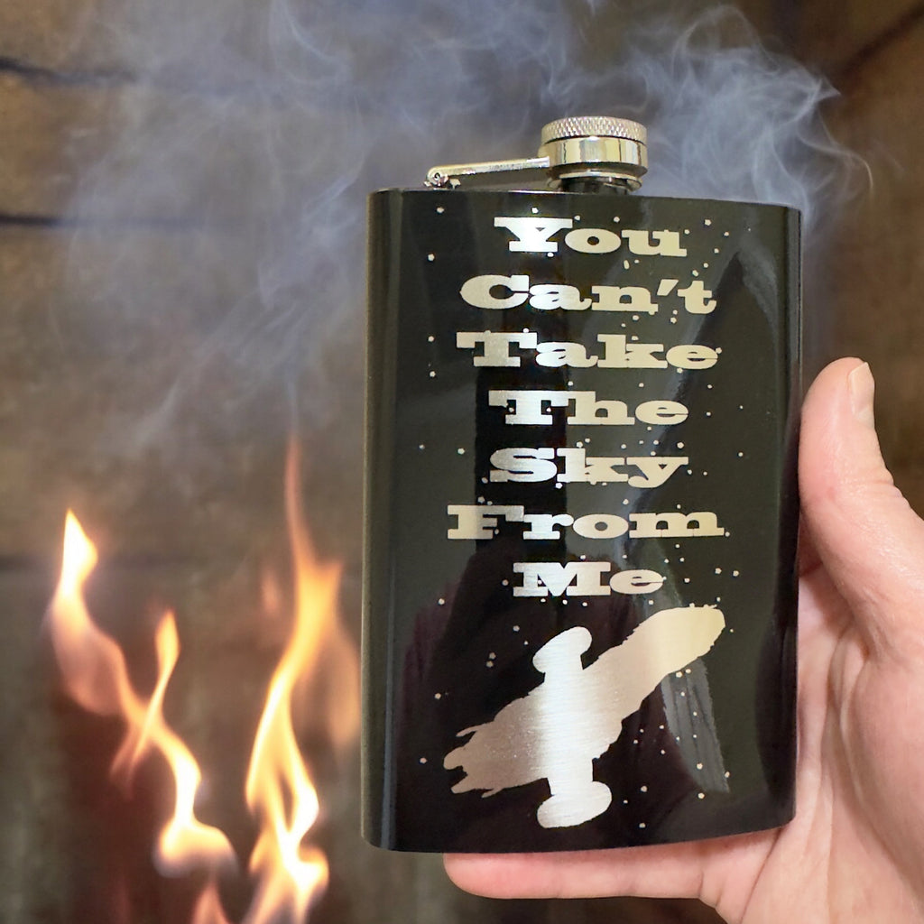 8oz BLACK You Can't Take the Sky From Me Flask