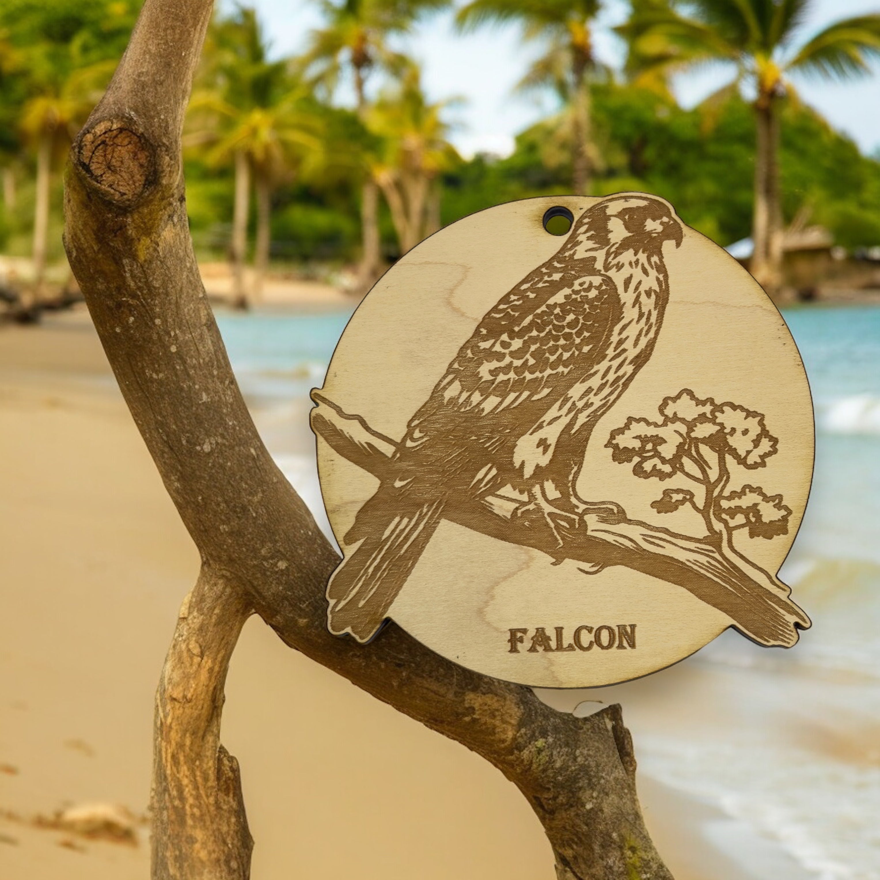 Ornament - Falcon Raw Wood