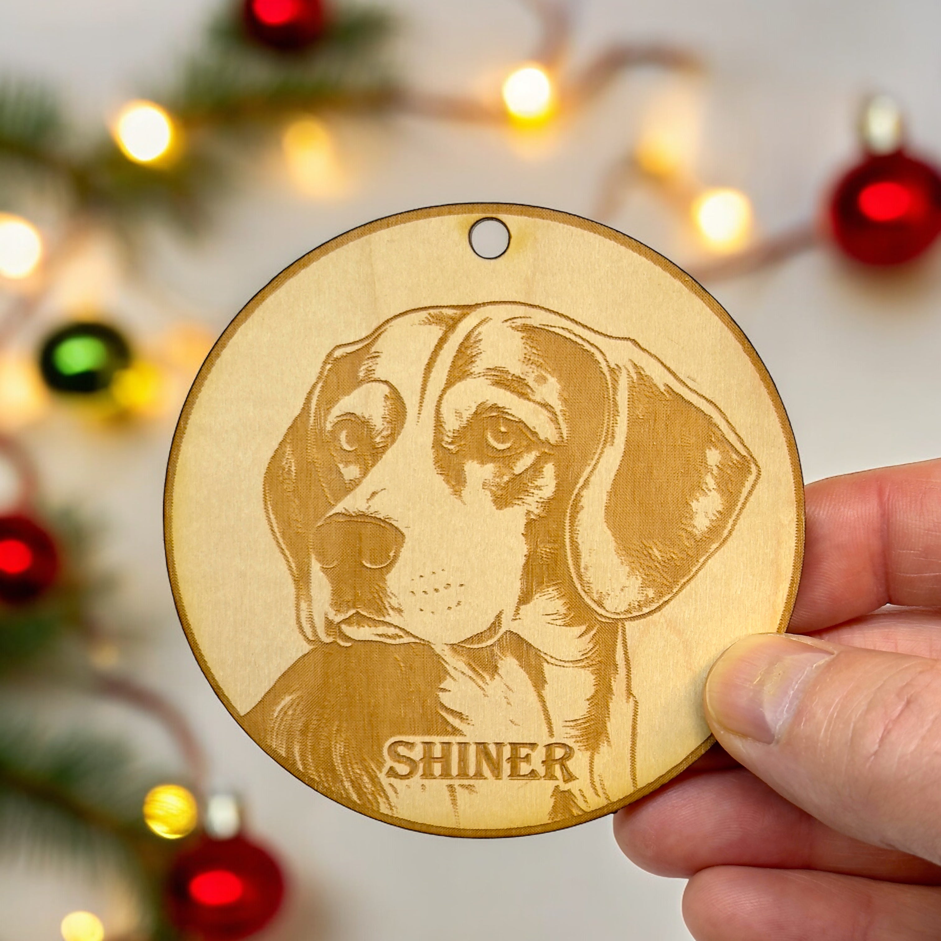 Ornament - PERSONALIZED Beagle Dog Raw Wood