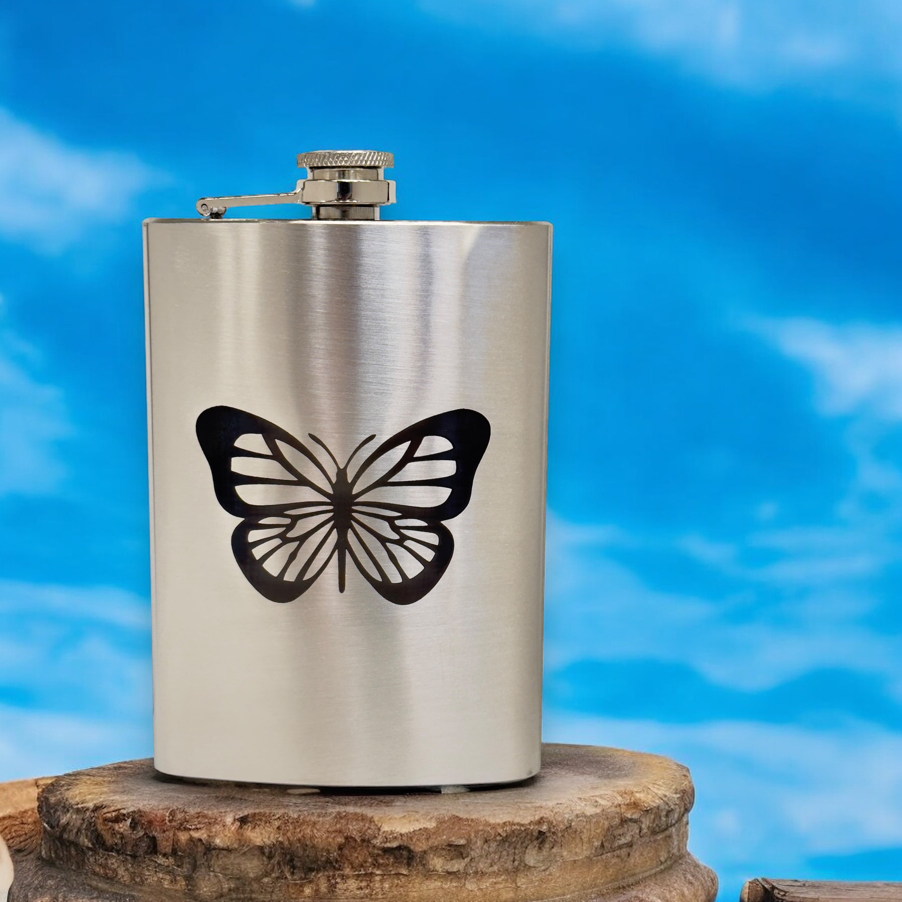 8oz Monarch Butterfly Stainless Steel Flask