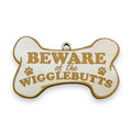 Ornament - White - Beware of the Wigglebutts - Dog Ornament
