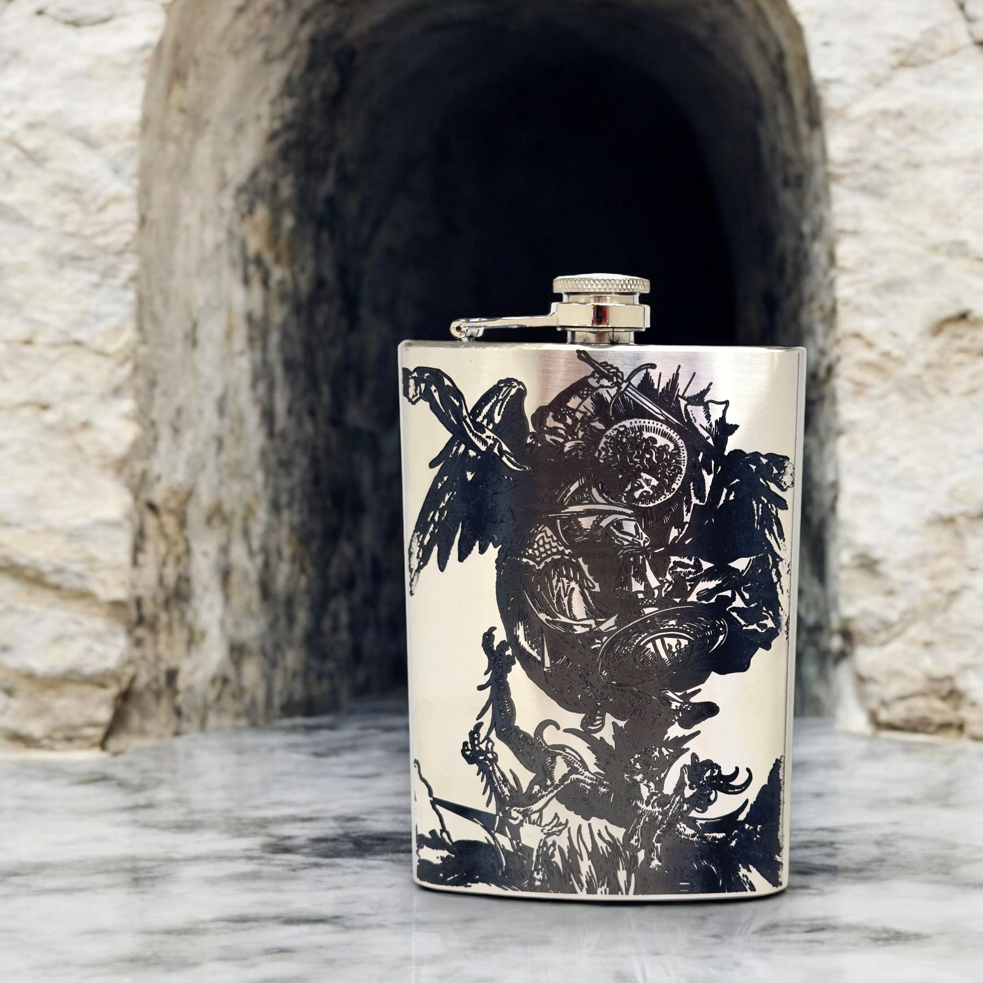 8oz Vintage St. Michael Stainless Steel Flask