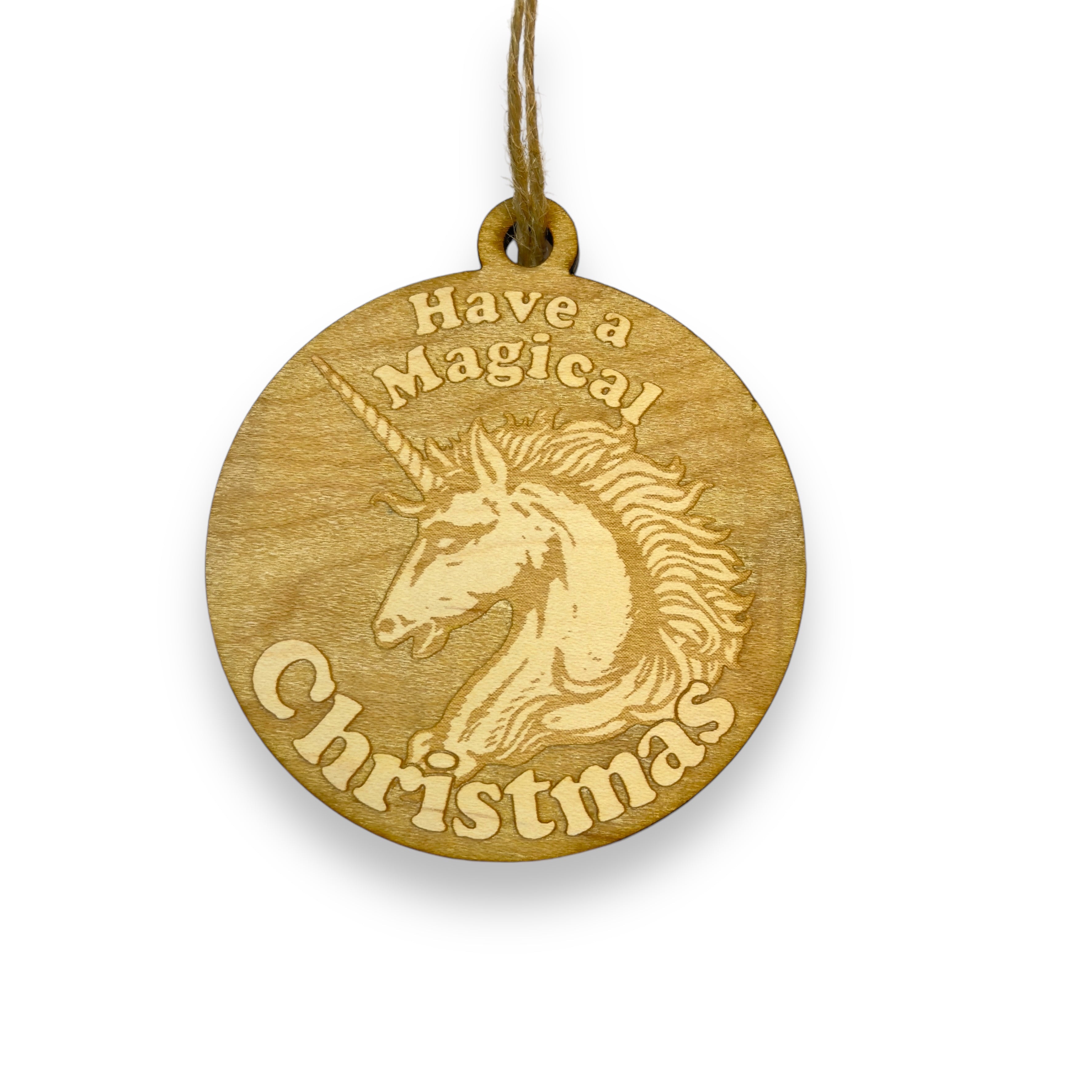 Ornament - Have a Magical Christmas - Raw Wood 3x3in