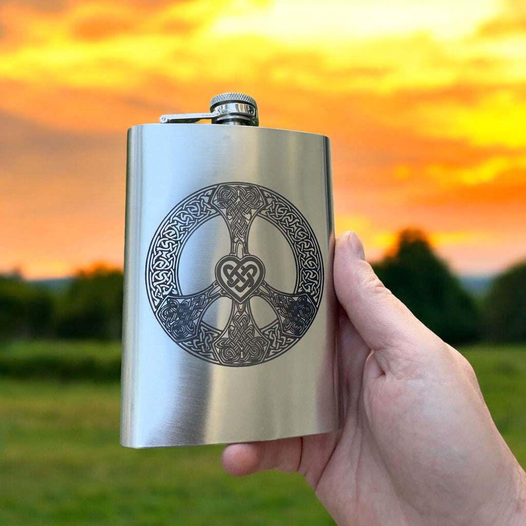 8oz Celtic Love and Peace Stainless Steel Flask
