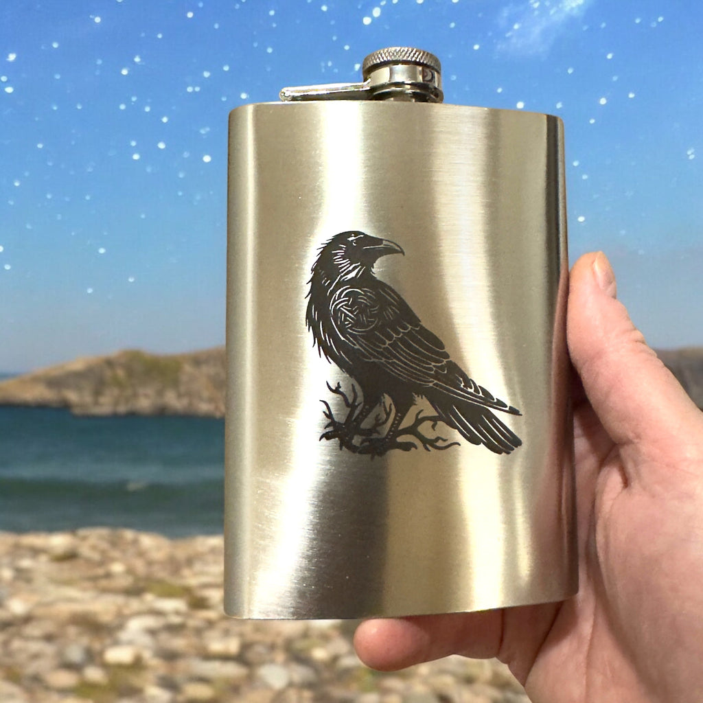 8oz Crow Raven Flask