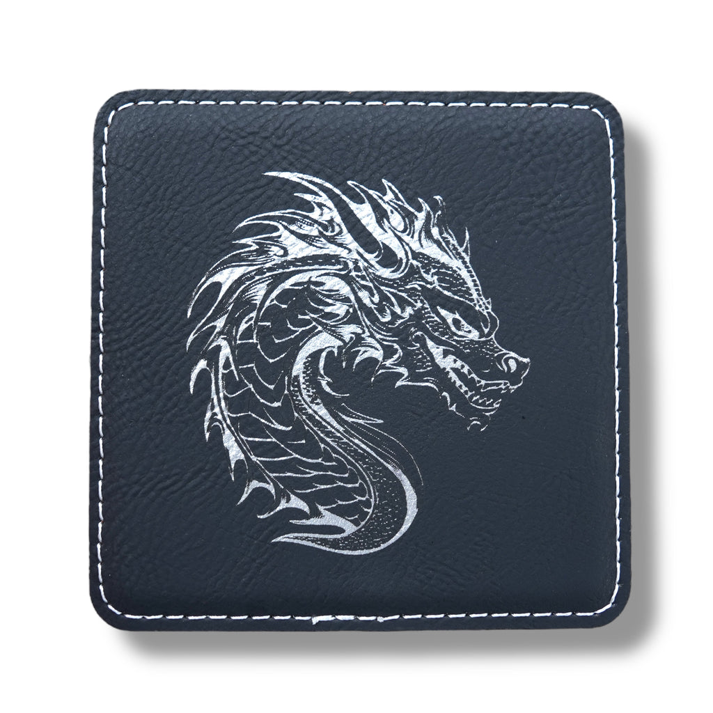 Coaster - Dragon - SET OF 2 - Leather or Stitched Cork
