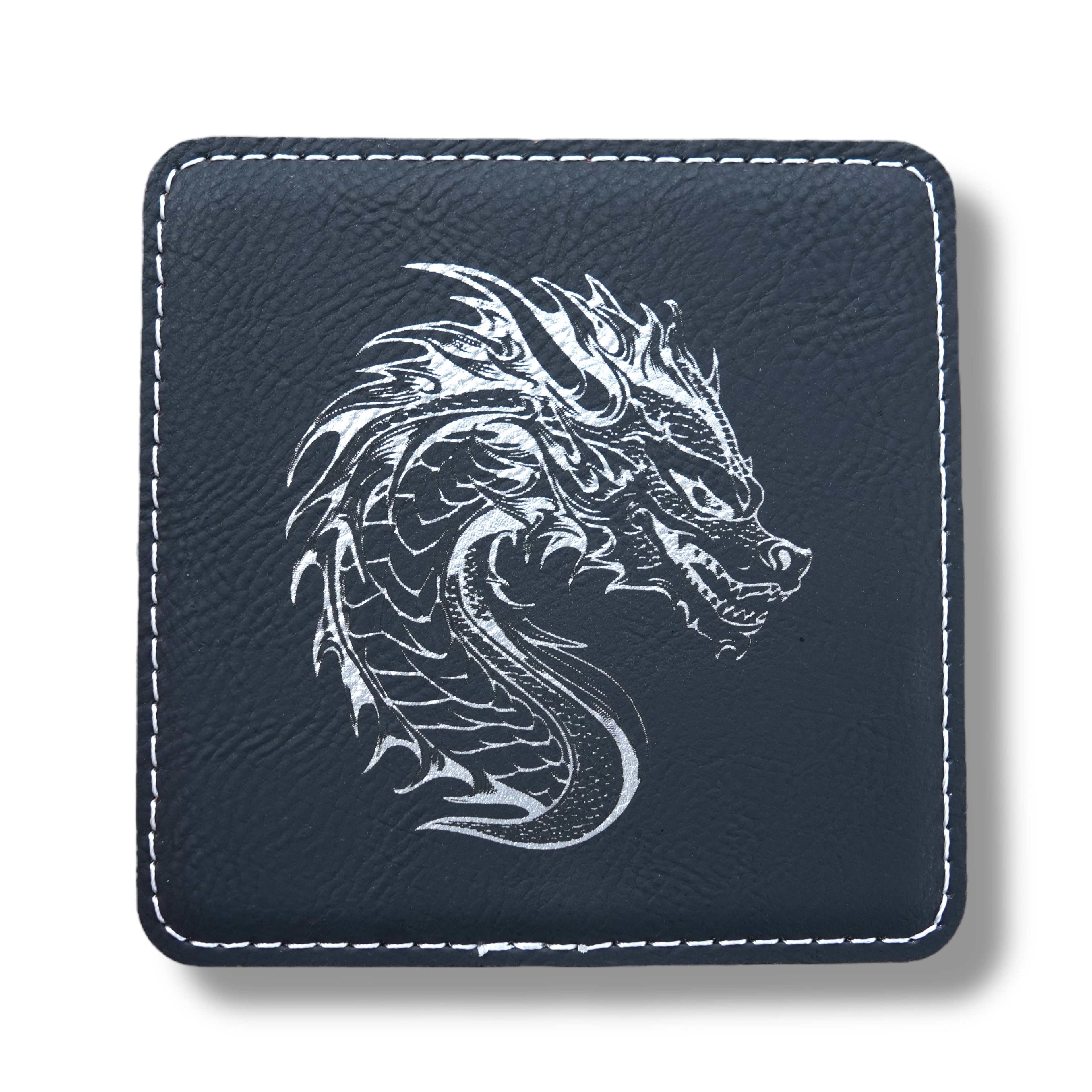 Coaster - Dragon - SET OF 2 - Leather or Stitched Cork