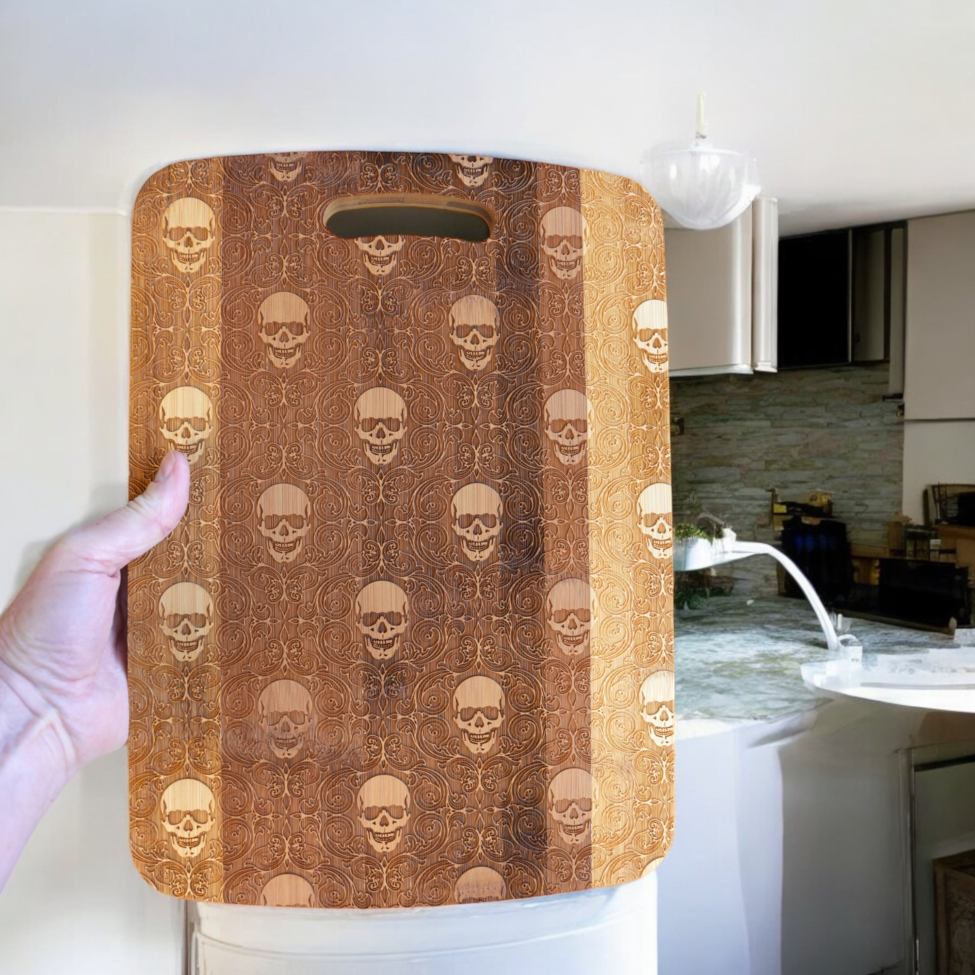 Gothic Baroque Cutting Board 14''x9.5''x.5'' Bamboo
